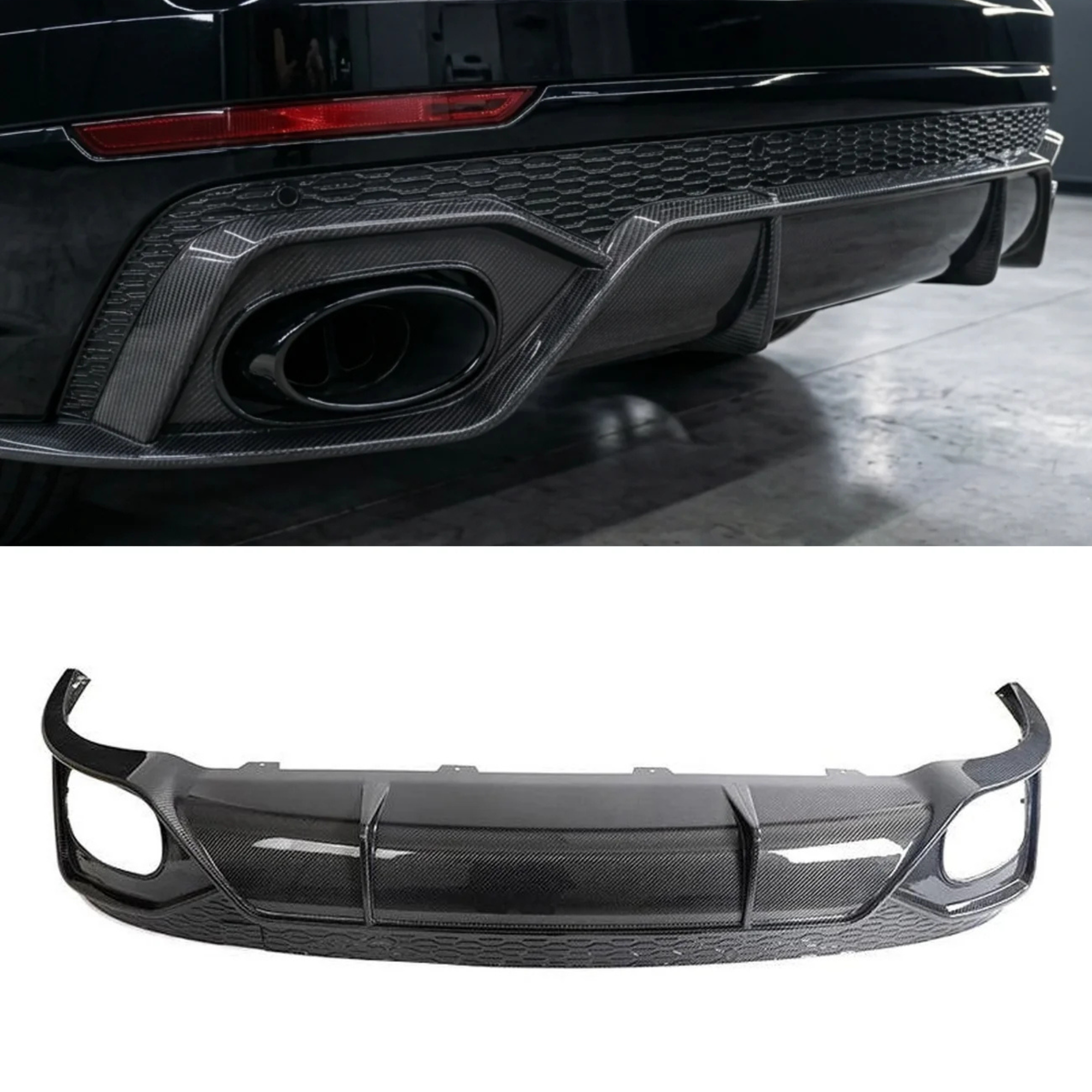 Audi RSQ8 4M Carbon Fiber Replacement Rear Bumper Diffuser