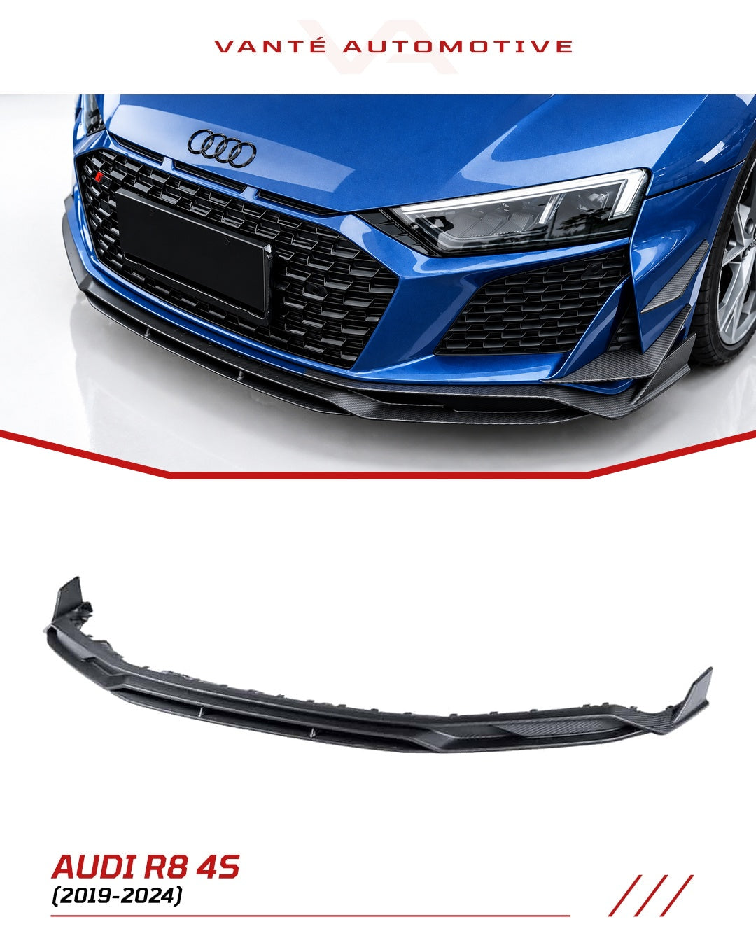 Audi R8 Mk2.5 Prepreg Carbon Fibre Front Lip
