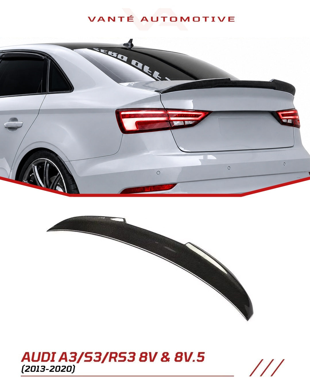Audi A3/S3/RS3 8V Sedan Carbon Fiber Heckflügel Spoiler