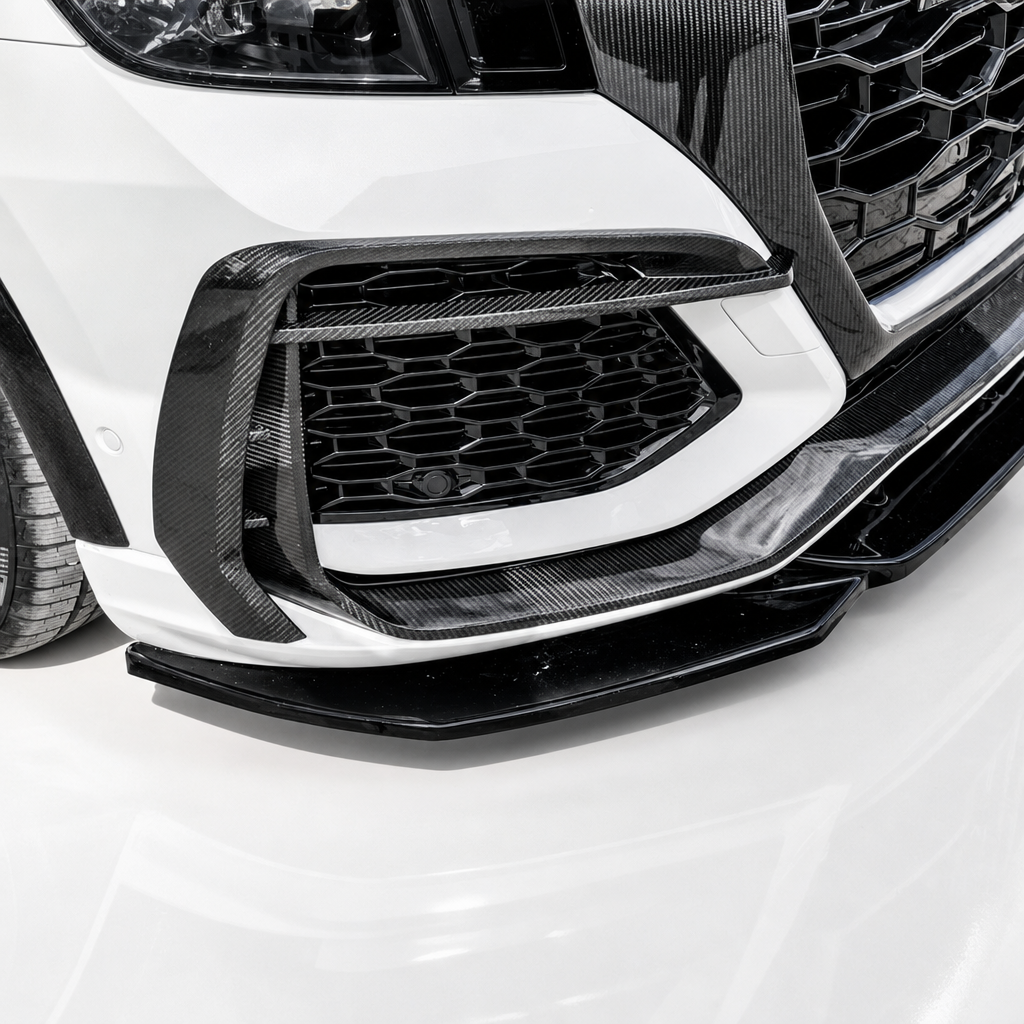 Audi RSQ8 4M Canards Delanteros/Moldura Parachoques/Cubiertas de Faros Antiniebla de Fibra de Carbono