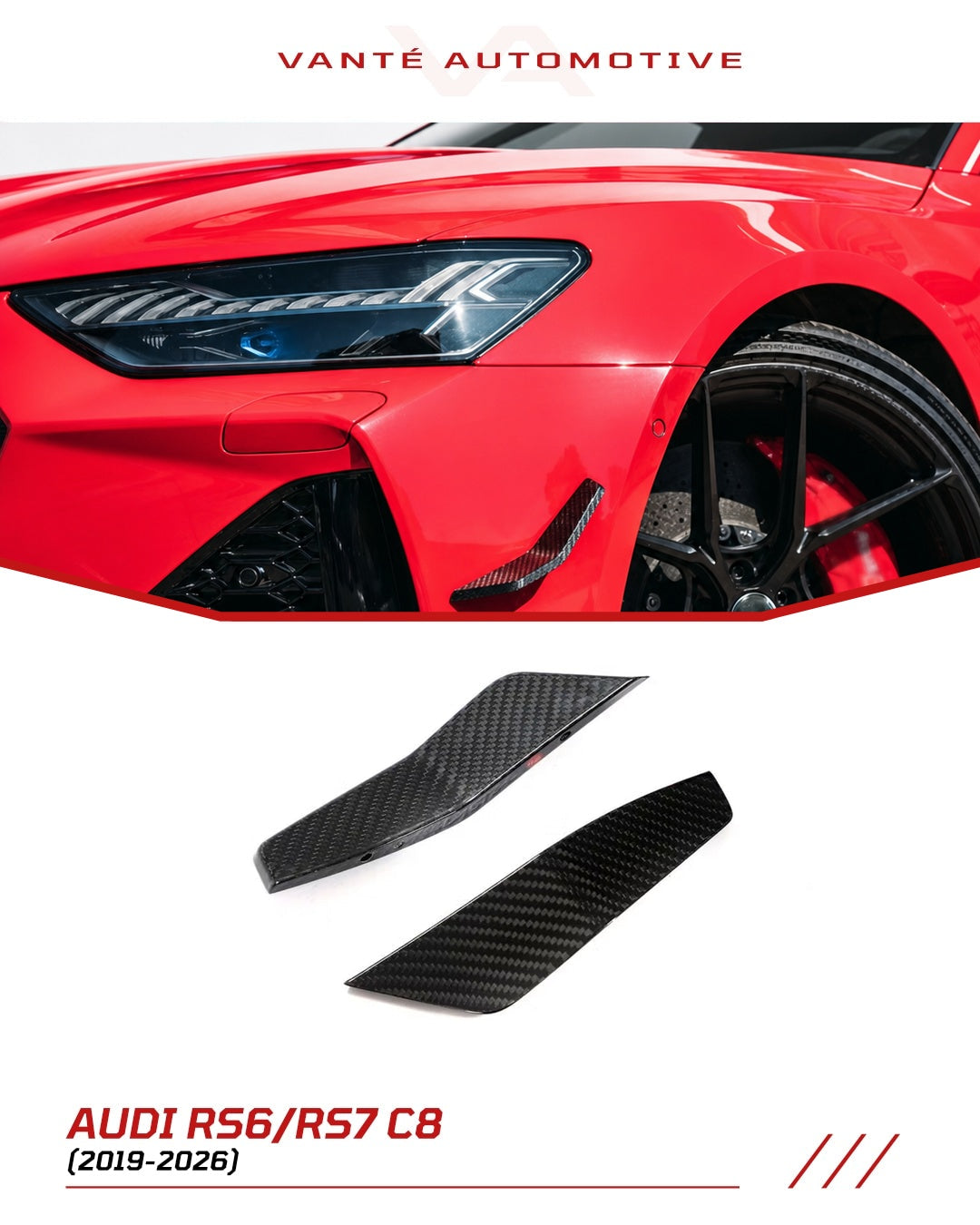 Audi RS6/RS7 C8 Canards Delanteros de Fibra de Carbono