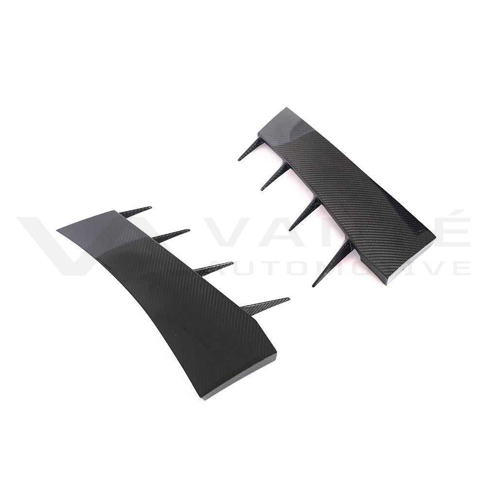 Audi R8 4S Carbon Fiber Front Bumper Blades Canards