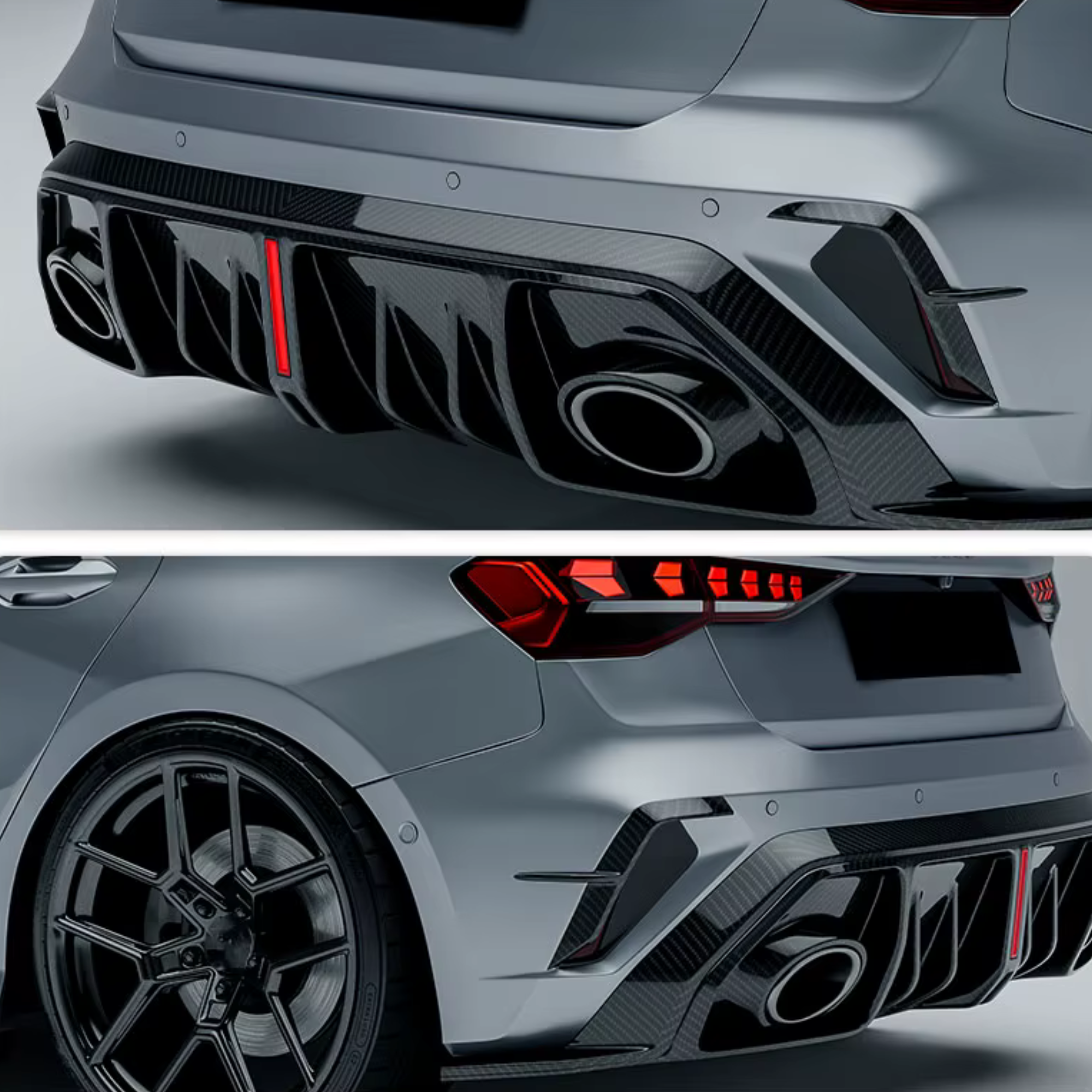 Audi RS3 8Y.5 Carbon Fibre Rear Bumper Vent/Reflector Cover Canards