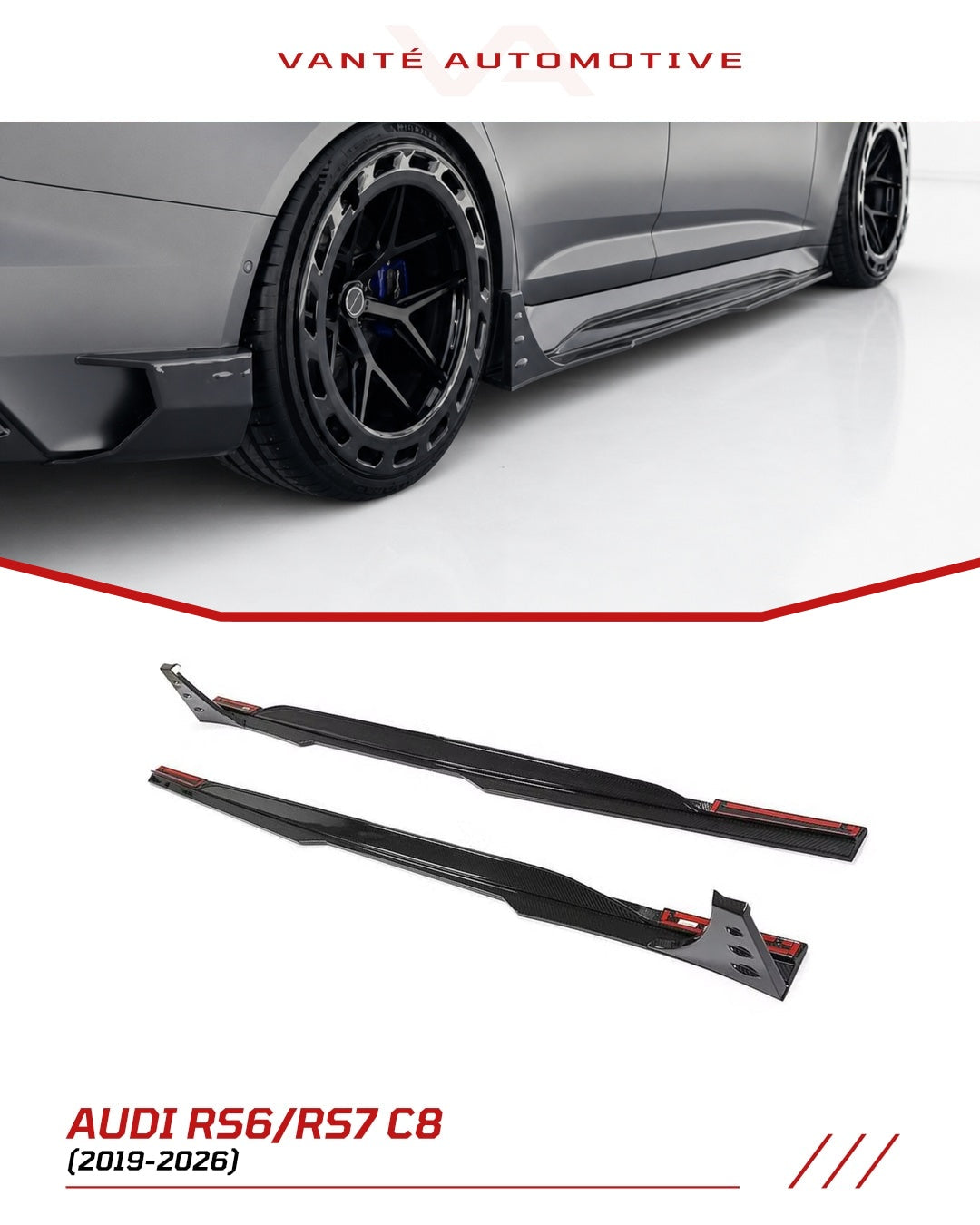 Labio Faldones Laterales Fibra de Carbono Audi RS6/RS7 C8