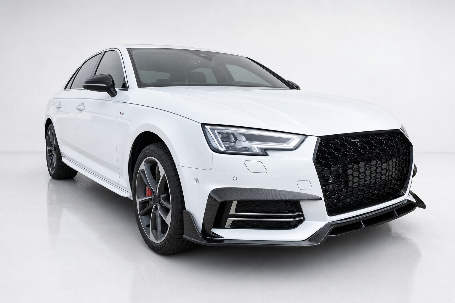 Audi A4 S-Line B9 Carbon Fibre Front Fog Lamp Cover Trims