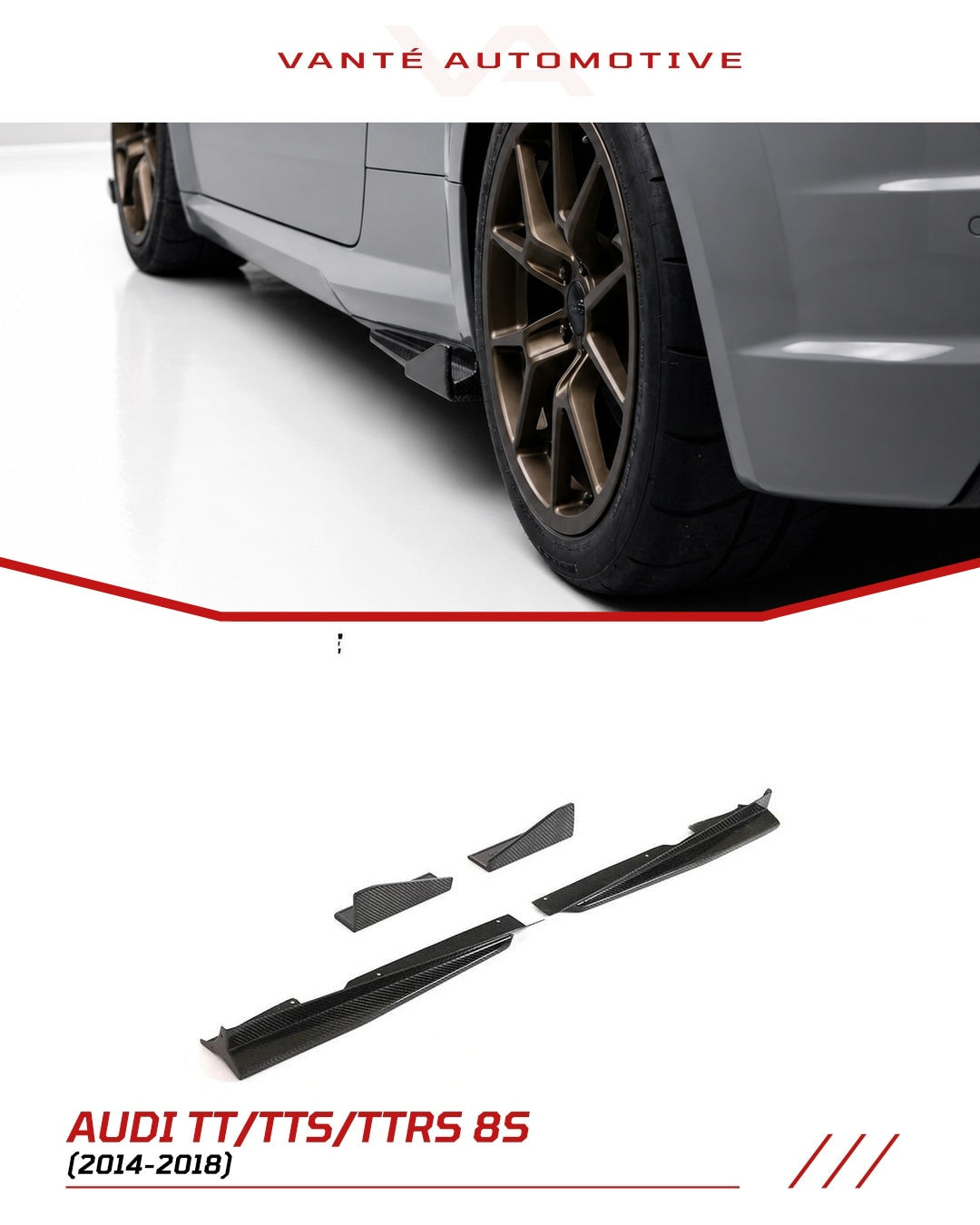 Audi TT/TTS/TTRS 8S (MK3) Carbon Fiber Seitenschweller-Lippe