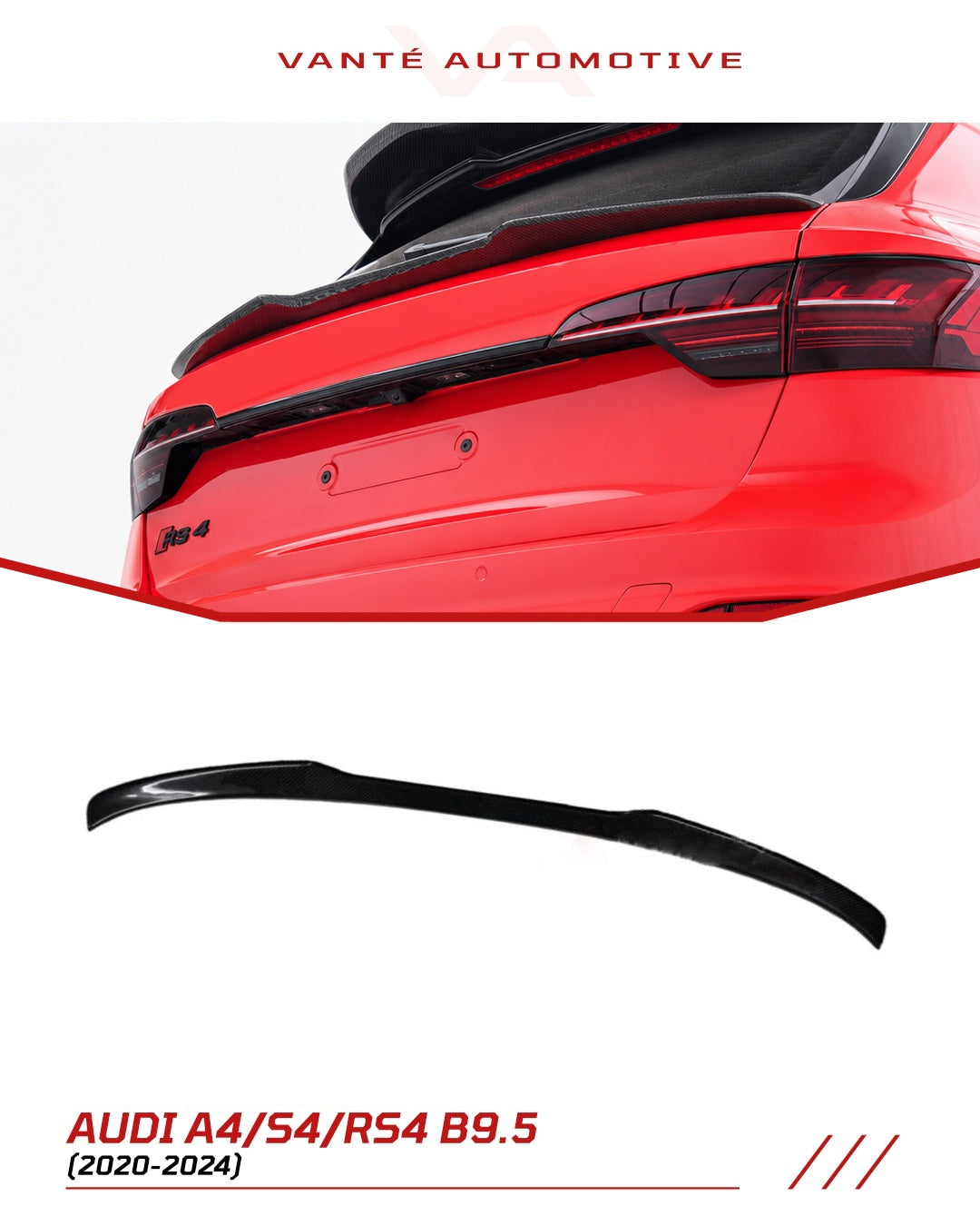 Audi A4/S4/RS4 B9.5 Carbon Fibre Lower Rear Spoiler/Wing