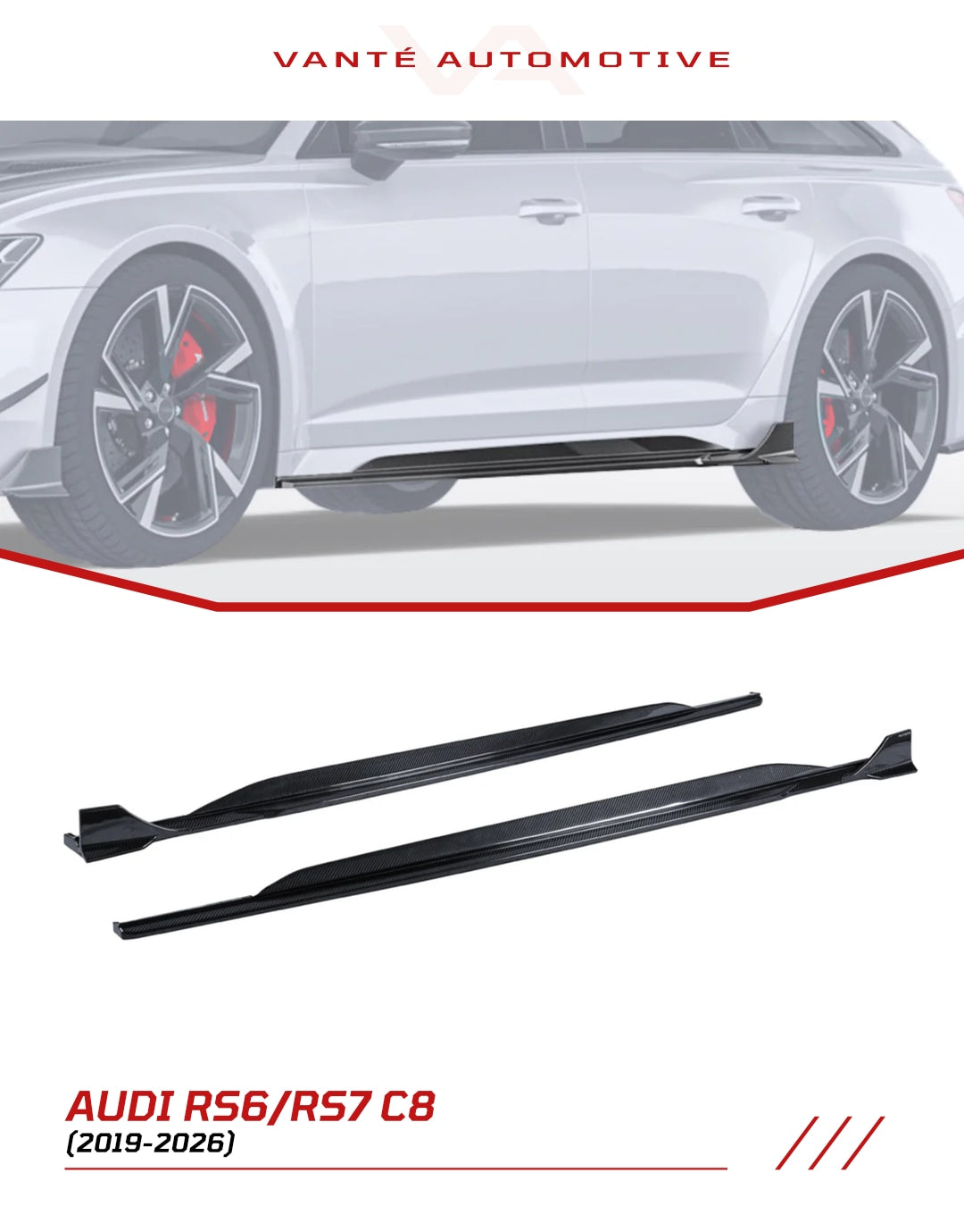 Audi RS6/RS7 C8 Carbon Fiber Side Skirts V2