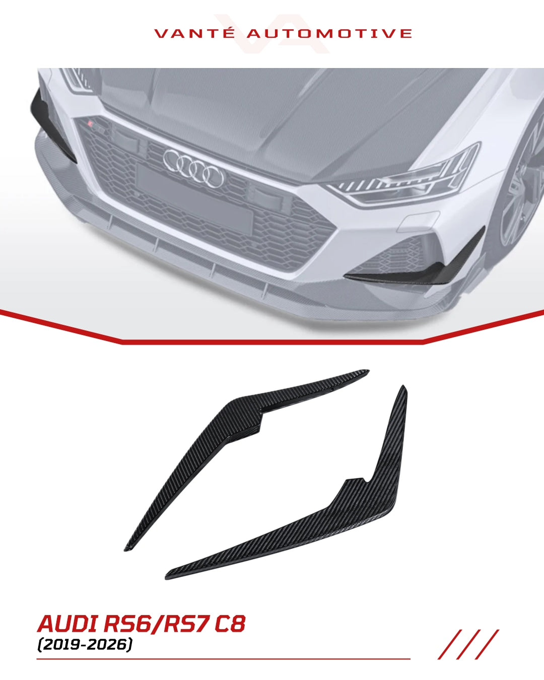 Audi RS6/RS7 C8 Carbon Fiber Front Canards V2
