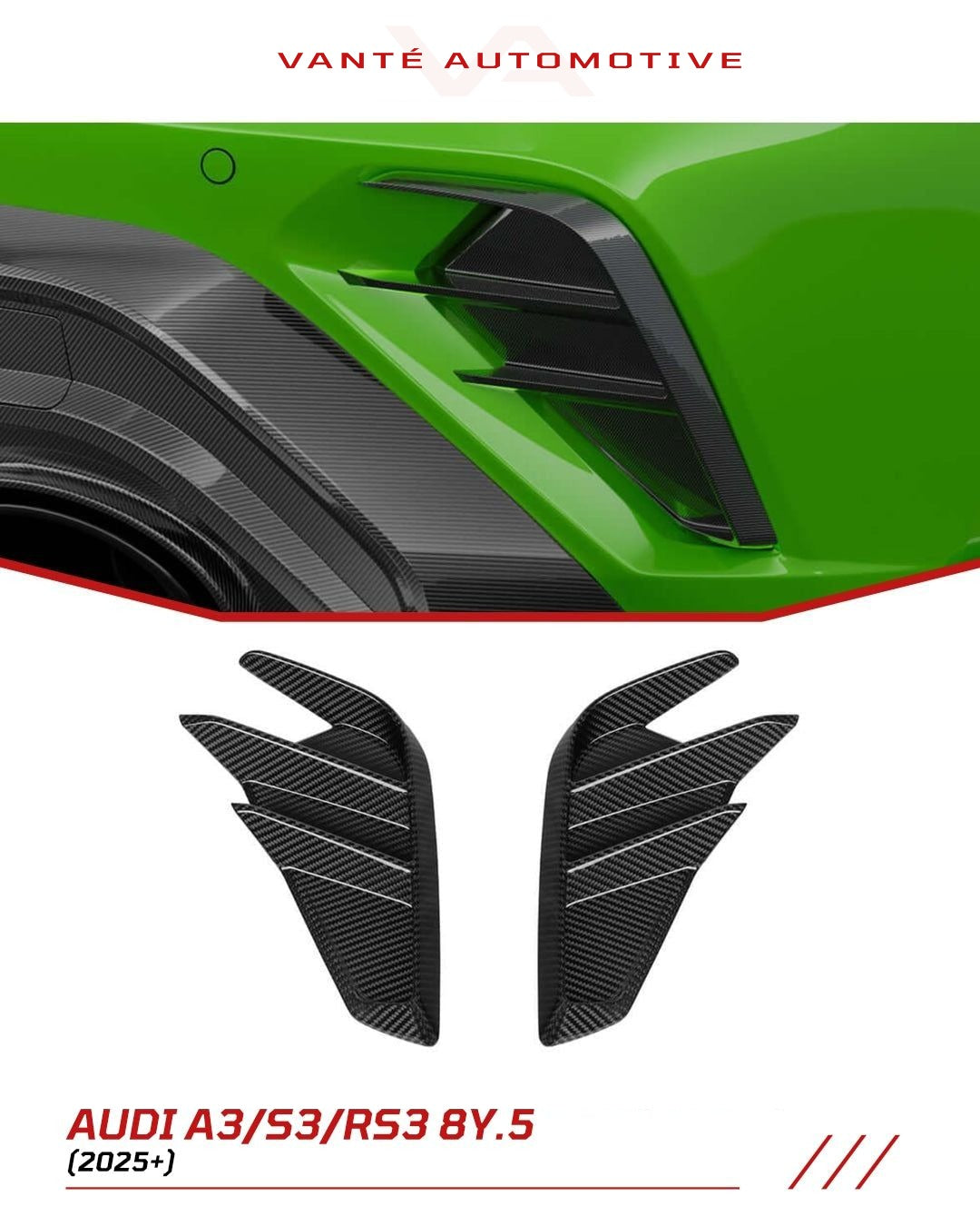 Audi A3/S3/RS3 8Y.5 Carbon Fiber Rear Vent Covers