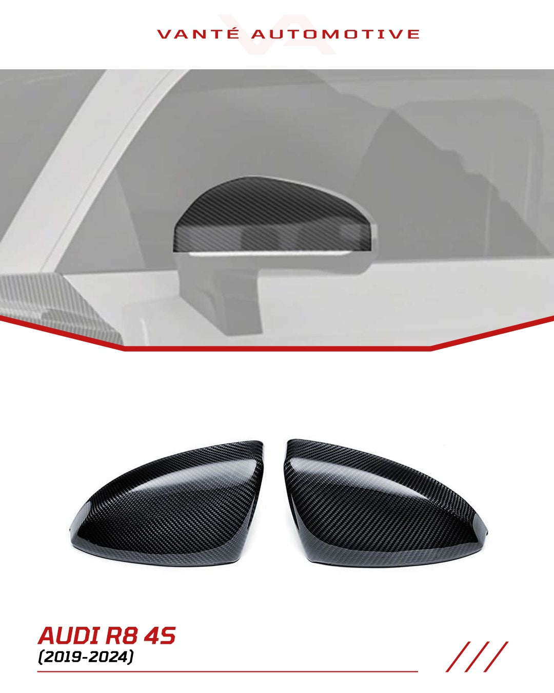 Audi R8 Mk2.5 Carbon Fibre Mirror Covers (LHD ONLY)
