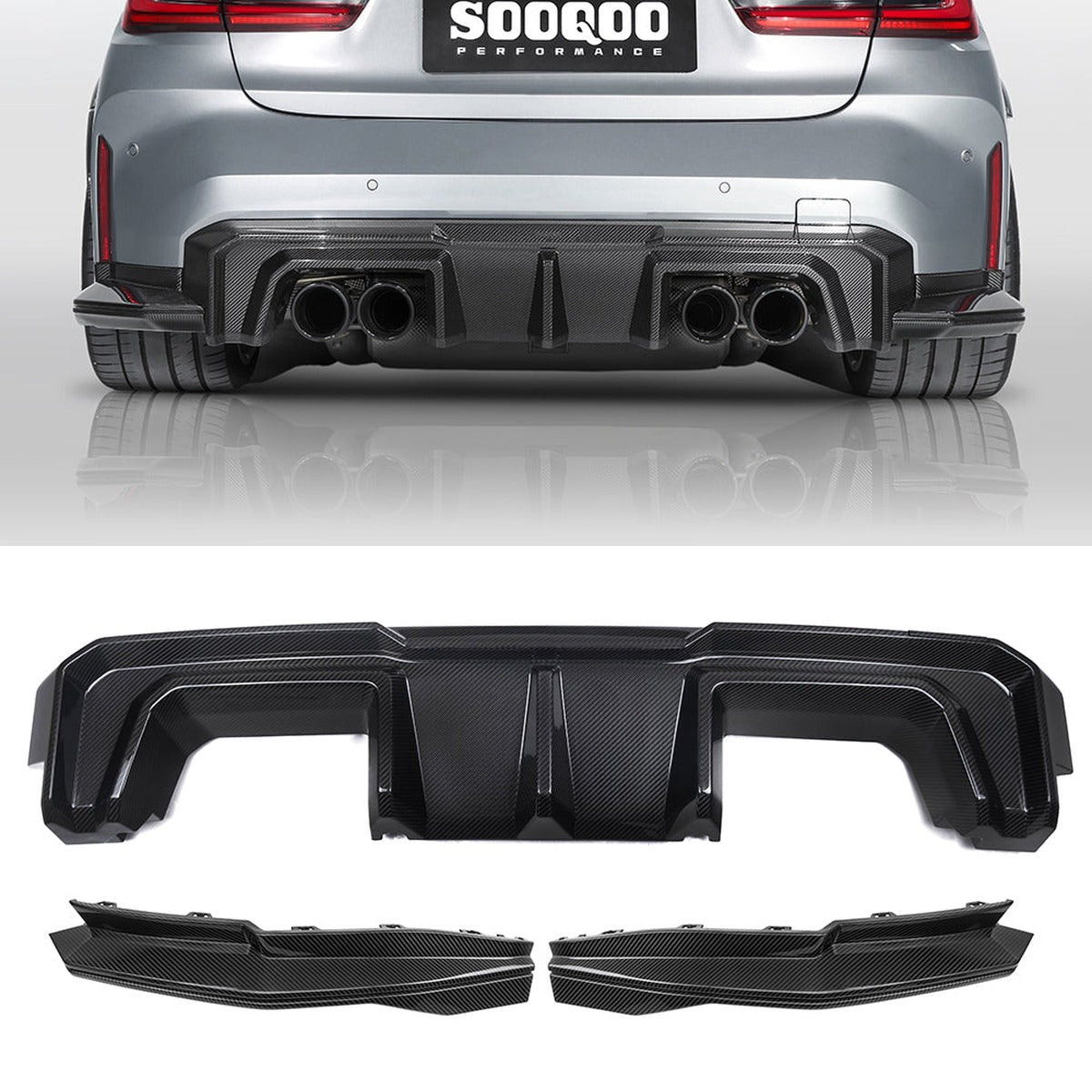 BMW M3 G80 G81 Prepreg Carbon Fibre Rear Diffuser SOOQOO
