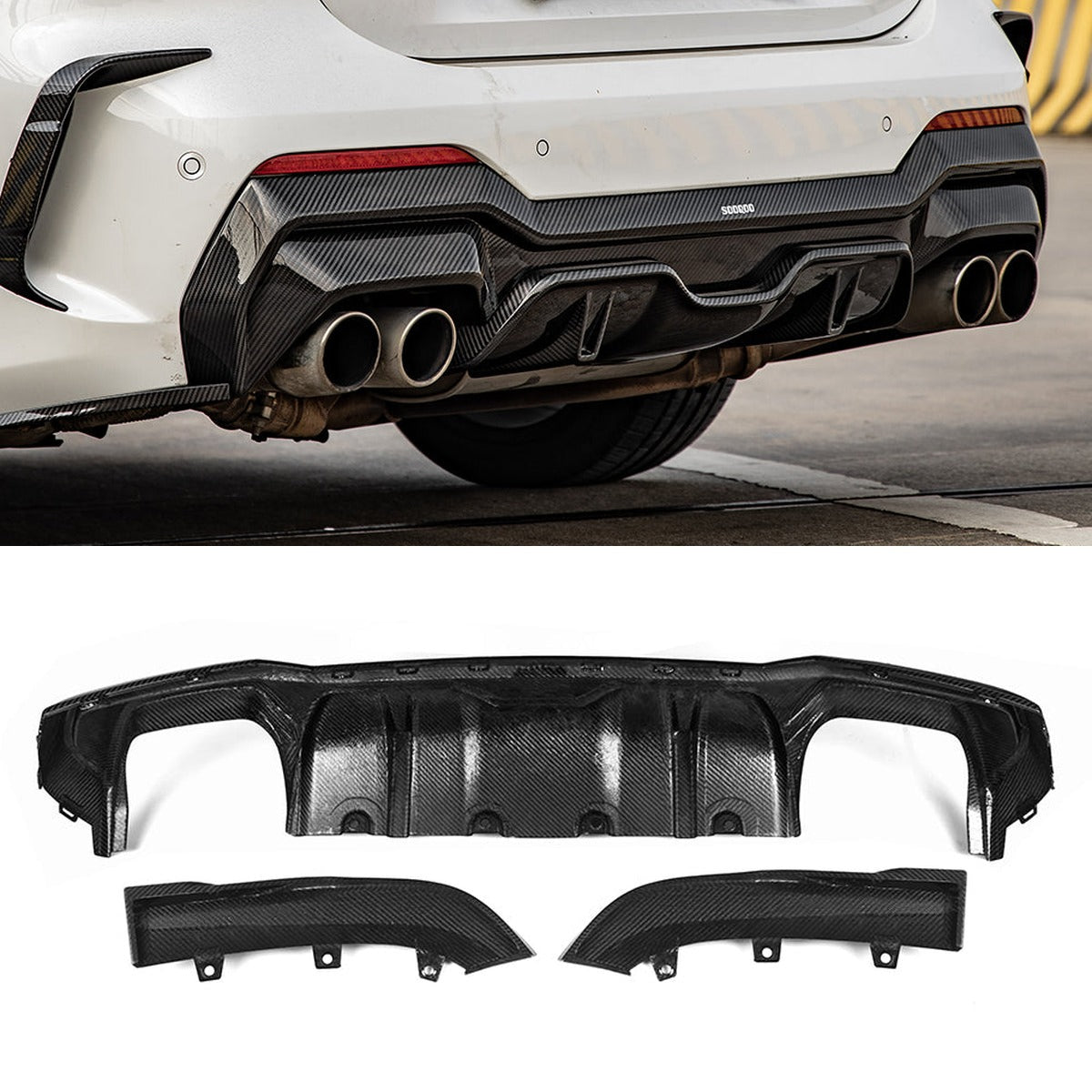 BMW 4 Series G22 Prepreg Carbon Fibre Rear Diffuser SOOQOO
