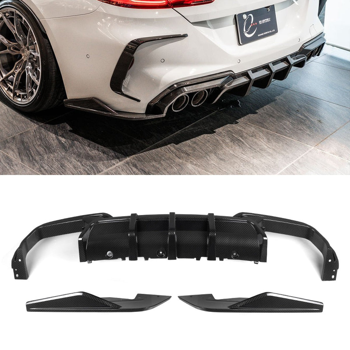 BMW M8 F91 F92 Prepreg Carbon Fibre Rear Diffuser SOOQOO