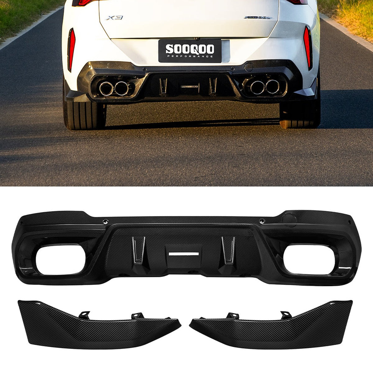 BMW X3 G45 Prepreg Carbon Fibre Rear Diffuser SOOQOO