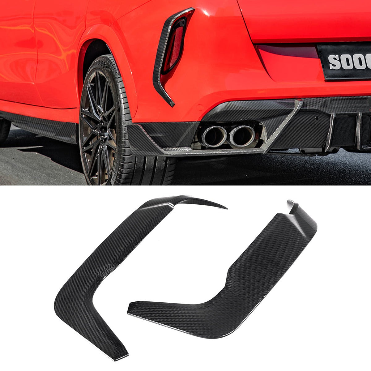 BMW X6M F96 Prepreg Carbon Fibre Rear Bumper Insert SOOQOO