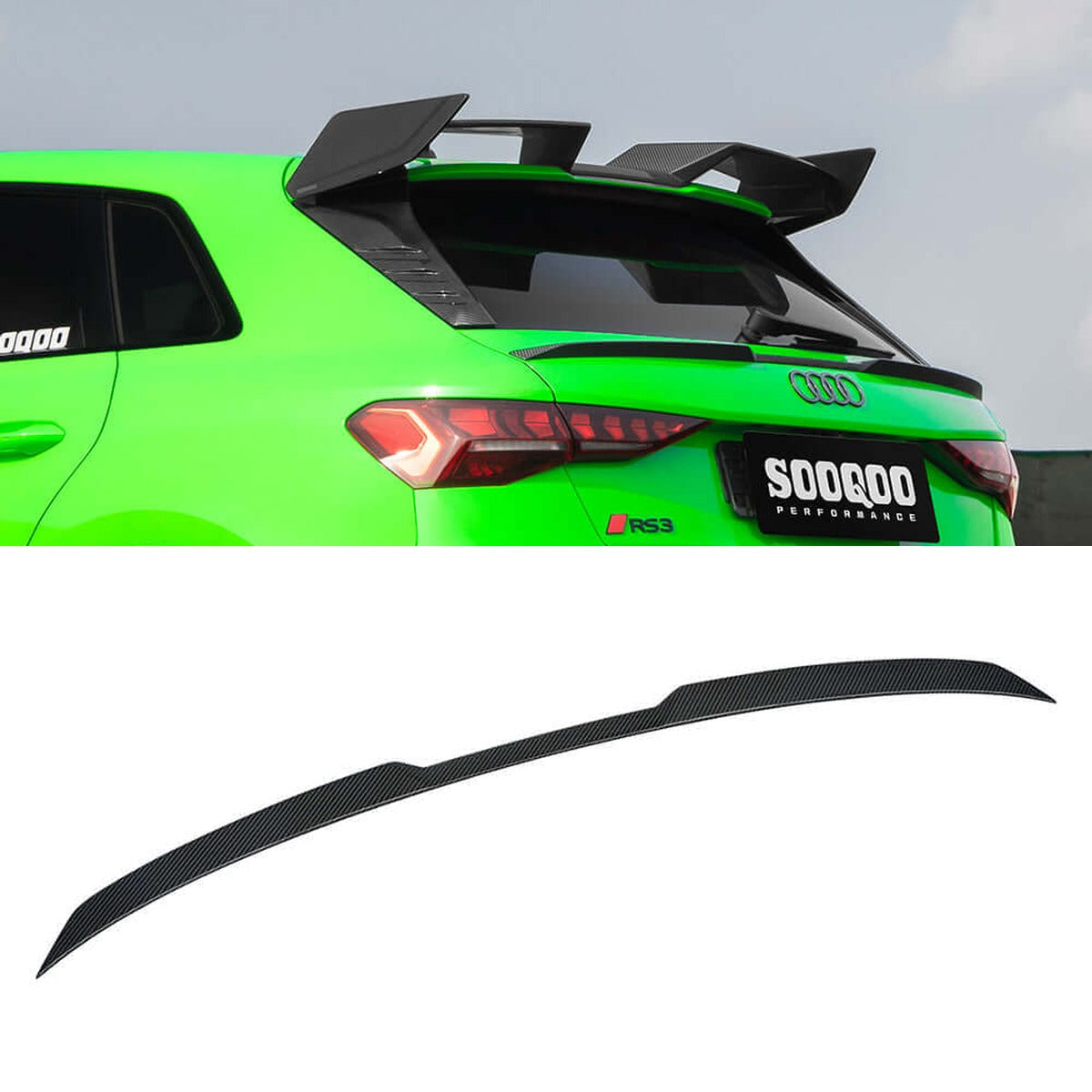 Audi RS3 Sportback 8Y Carbon Fibre Mid Rear Spoiler SOOQOO
