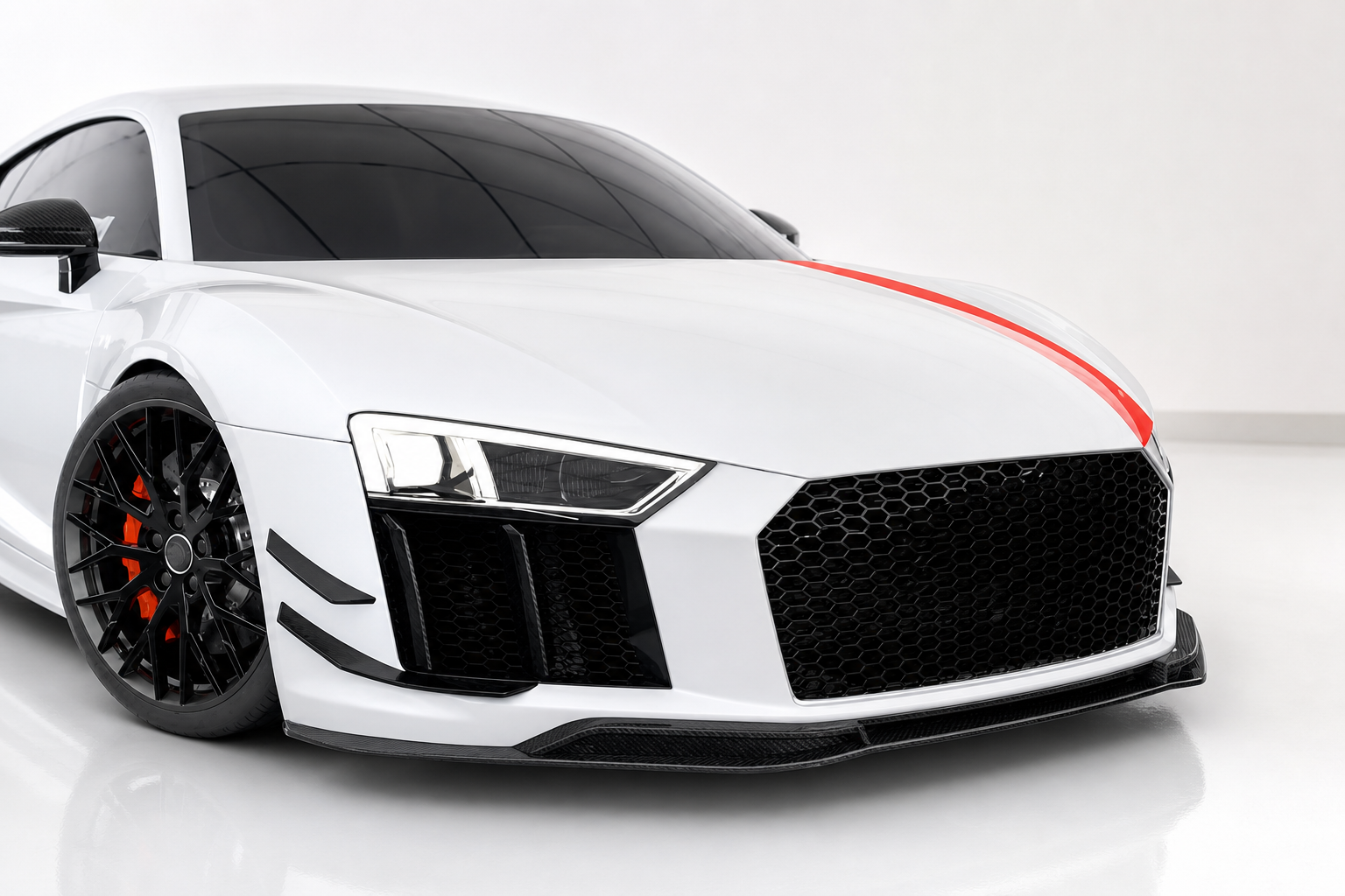 Audi R8 4S Carbon Fiber Front Splitter Lip V2