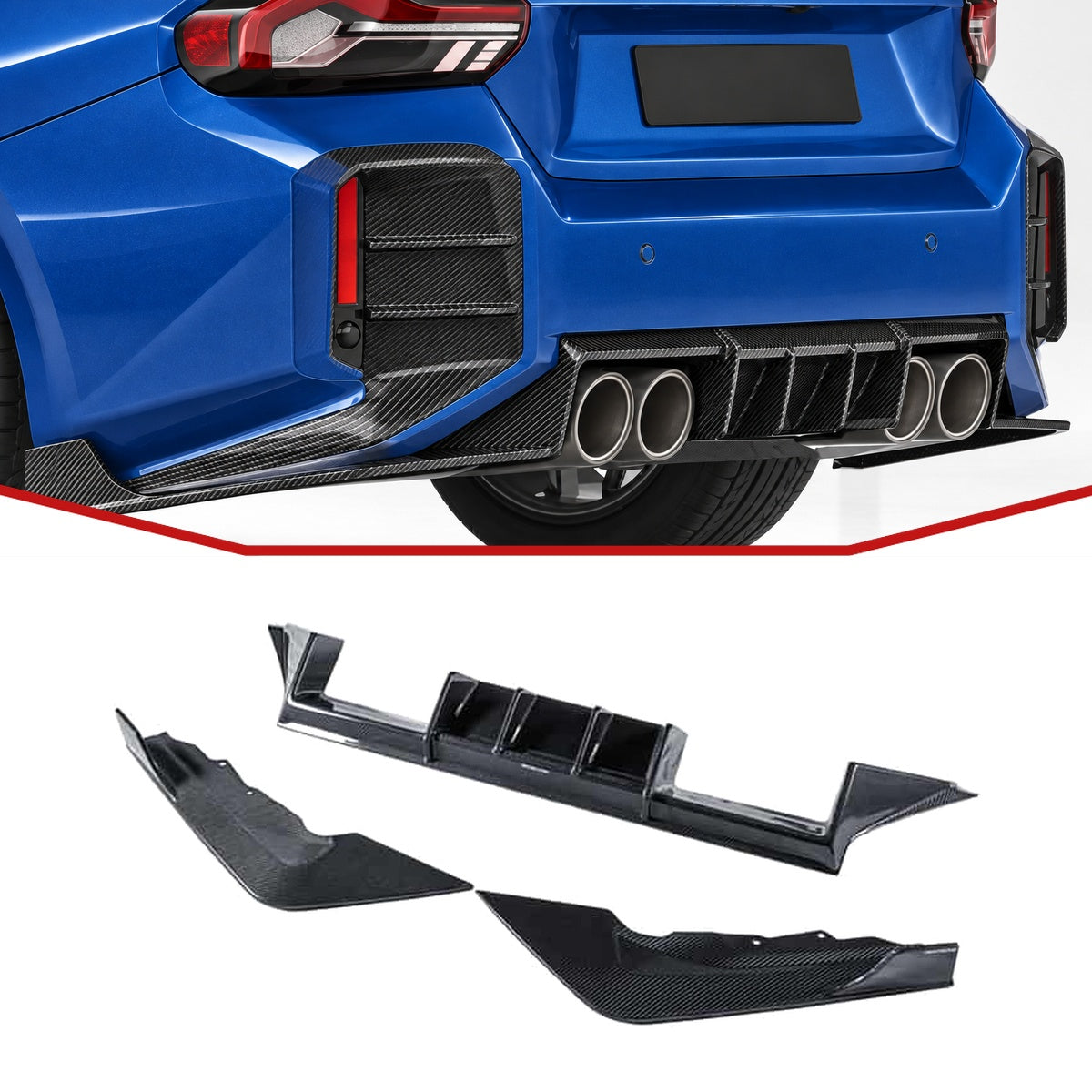 BMW M2 G87 Carbon Fibre Rear Diffuser Ver.1