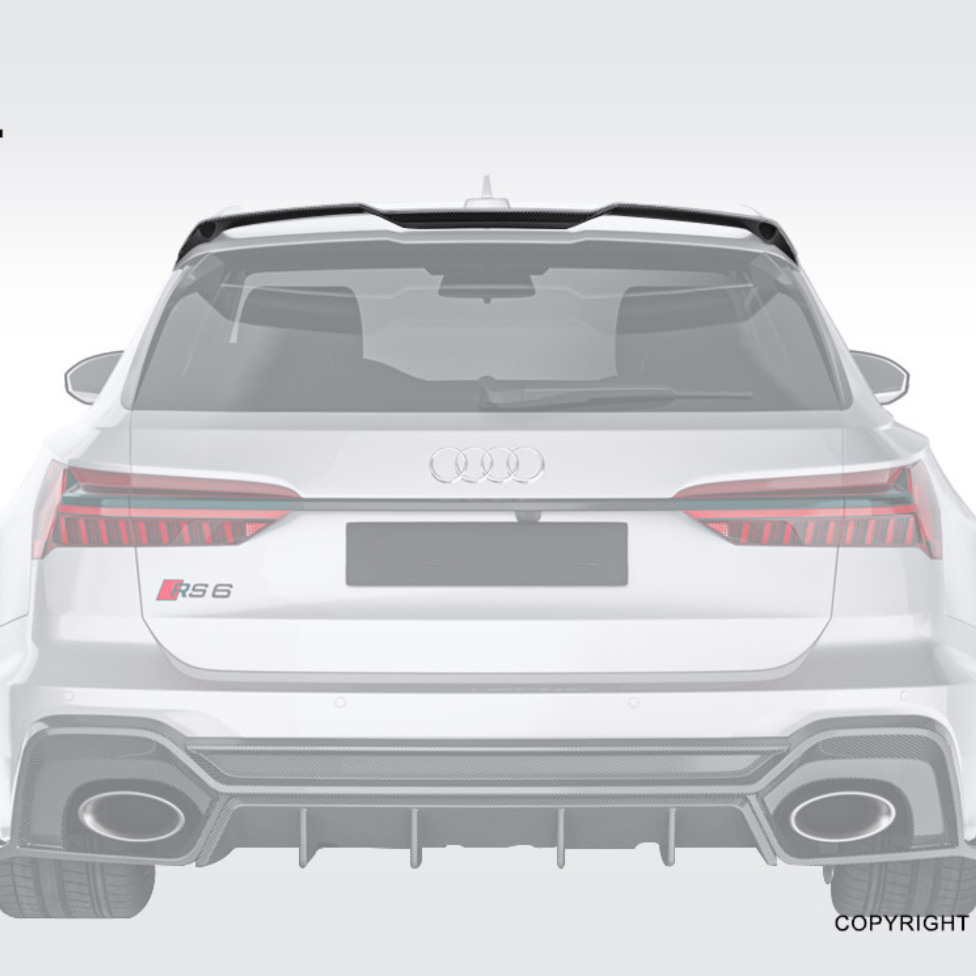 Audi RS6 C8 Carbon Fiber Rear Wing Spoiler V3 image 2