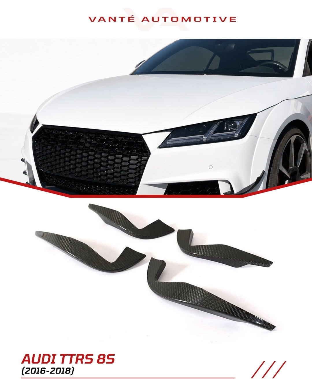Audi TT/TTS/TTRS 8S (MK3) Carbon Fiber Front Canards/Winglets