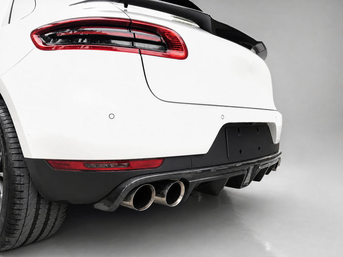 Porsche Macan 95B.1, 95B.2 Carbon Fibre Rear Bumper Diffuser with Light