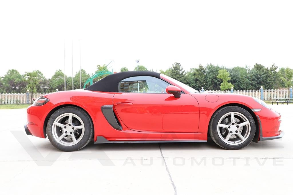 Porsche 718 Boxster Cayman 982 Carbon Fibre Rear Side Door Vents Trim Cover