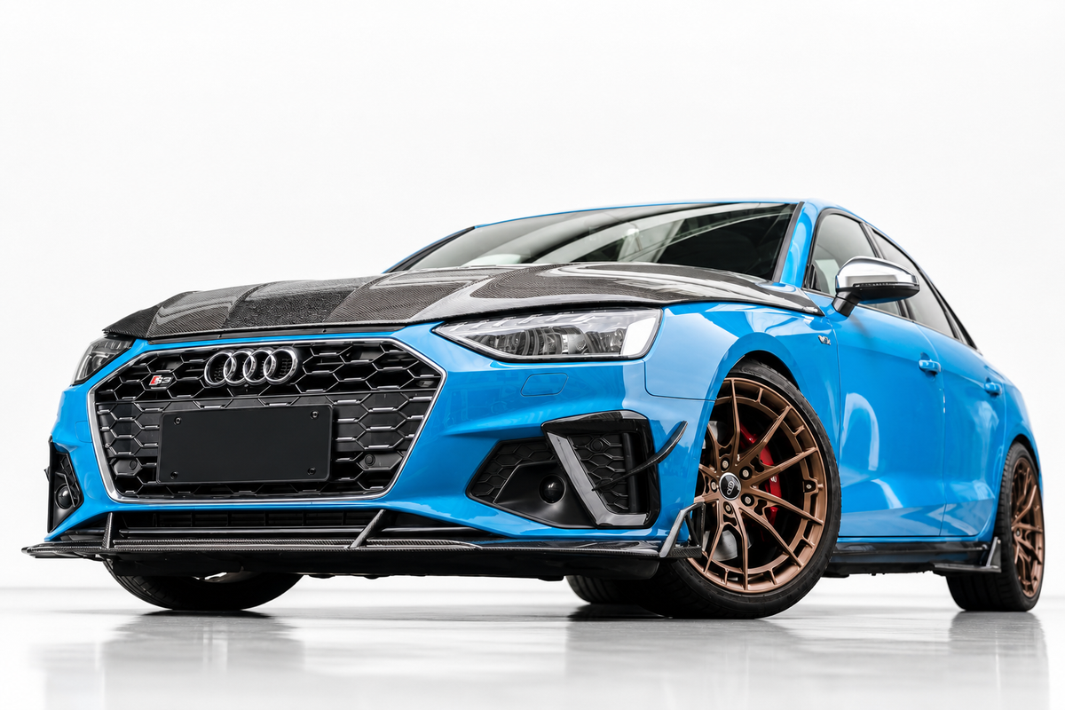 Audi A4 S-Line S4 B9.5 Labbro Paraurti Anteriore in Fibra di Carbonio
