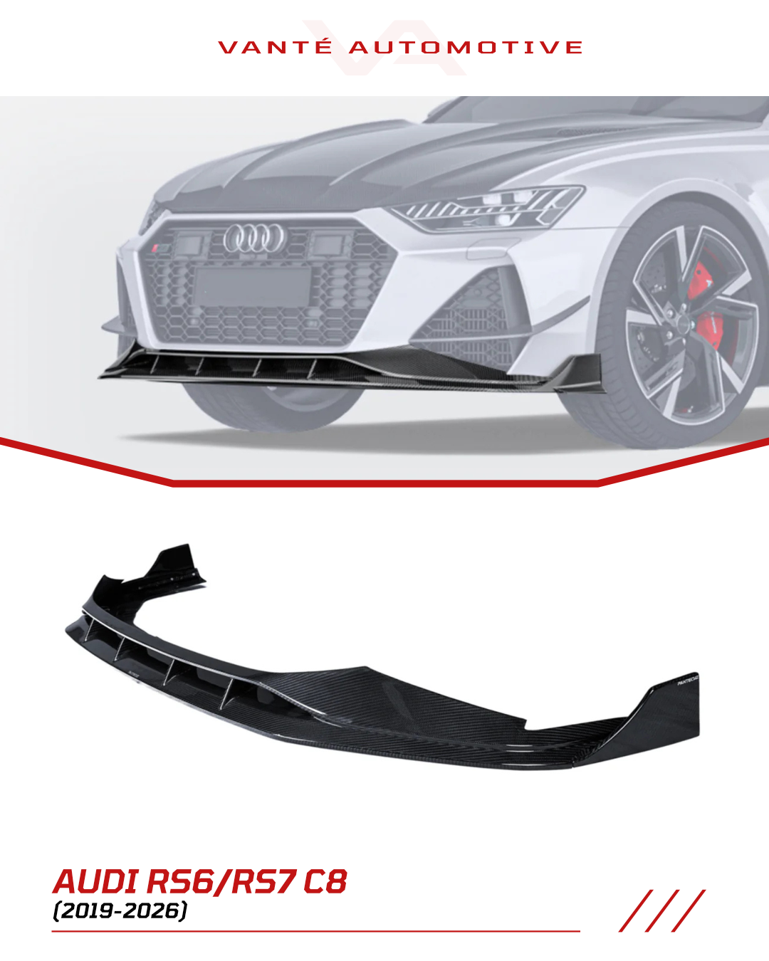 Audi RS6/RS7 C8 Carbon Fiber Front Splitter V3