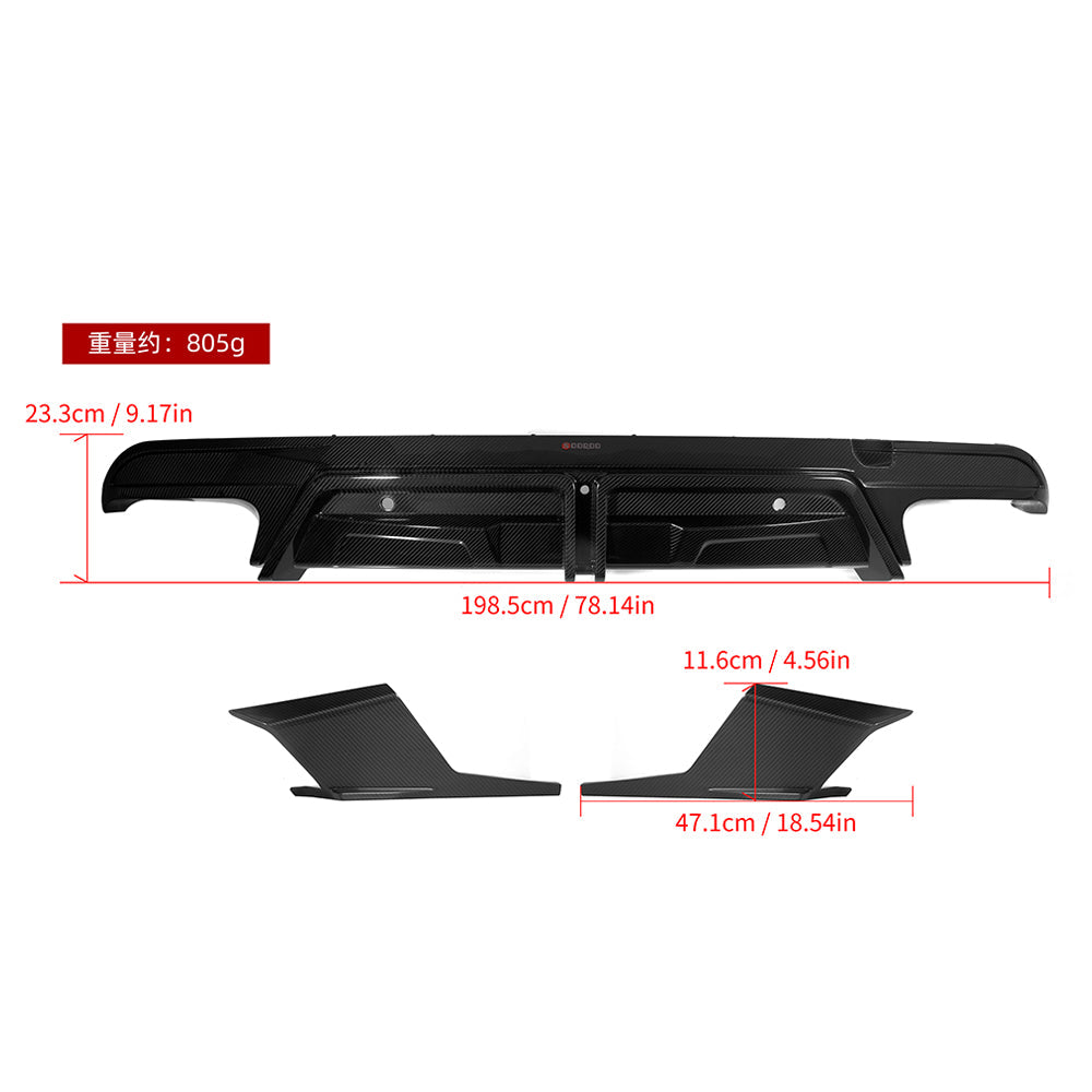 BMW X5M F95 Prepreg Carbon Fibre Rear Diffuser with Brake Light SOOQOO
