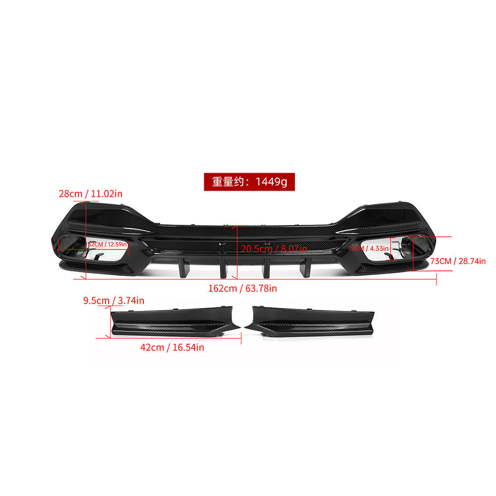 BMW 8 Series G16 Prepreg Carbon Fibre Rear Diffuser SOOQOO