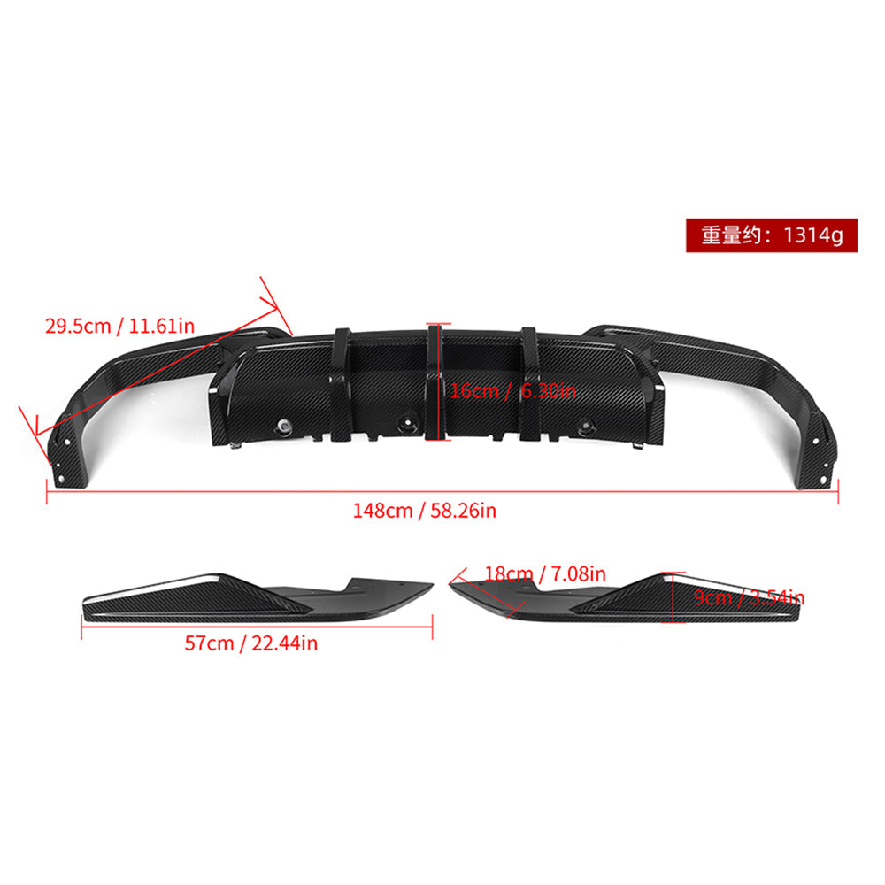 BMW M8 F91 F92 Prepreg Carbon Fibre Rear Diffuser SOOQOO