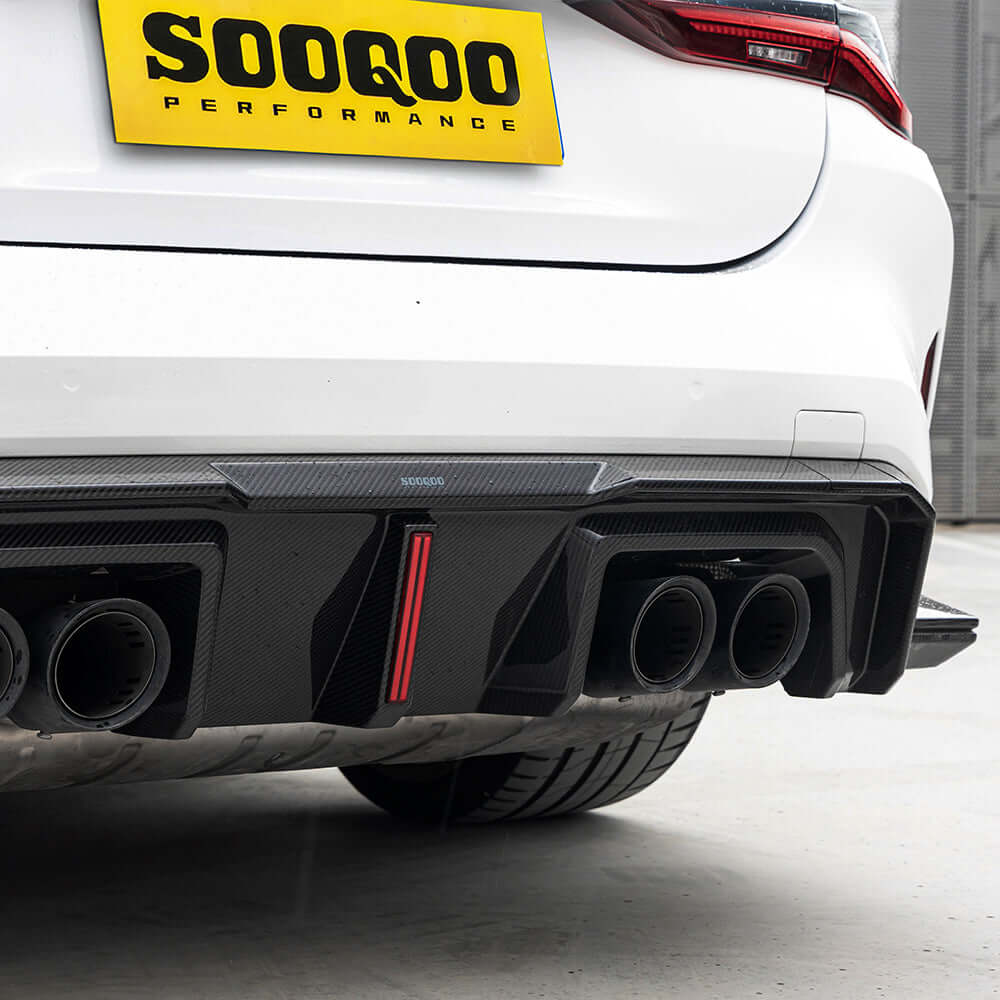 BMW M4 G82/G83 Prepreg Carbon Fibre Rear Diffuser with Brake Light SOOQOO