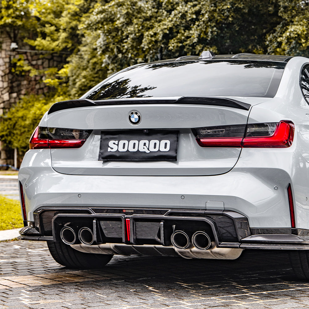 BMW M3 G80 Prepreg Carbon Fibre Rear Diffuser with Brake Light SOOQOO