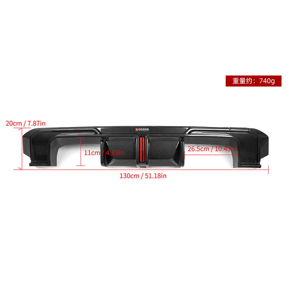 BMW M4 G82 Prepreg Carbon Fibre Rear Diffuser with Brake Light SOOQOO