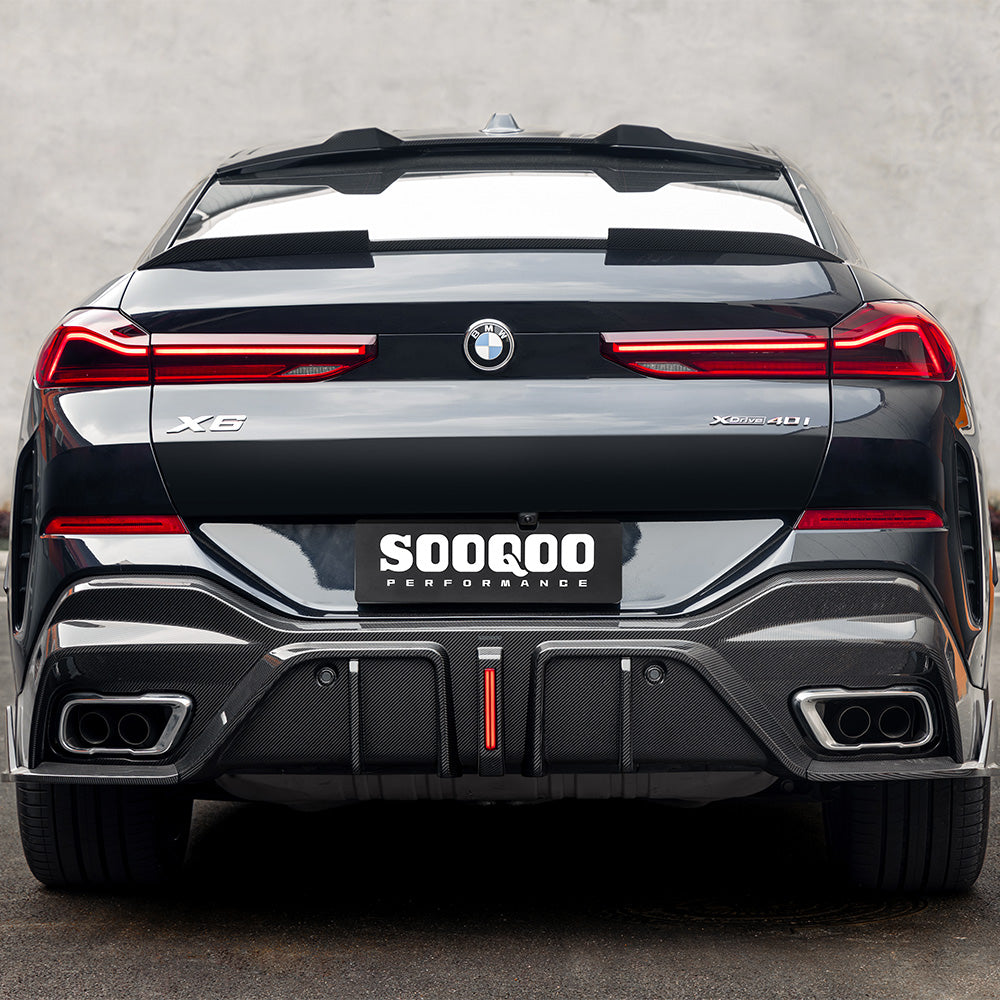 BMW X6 G06 Prepreg Carbon Fibre Rear Diffuser with Brake Light SOOQOO