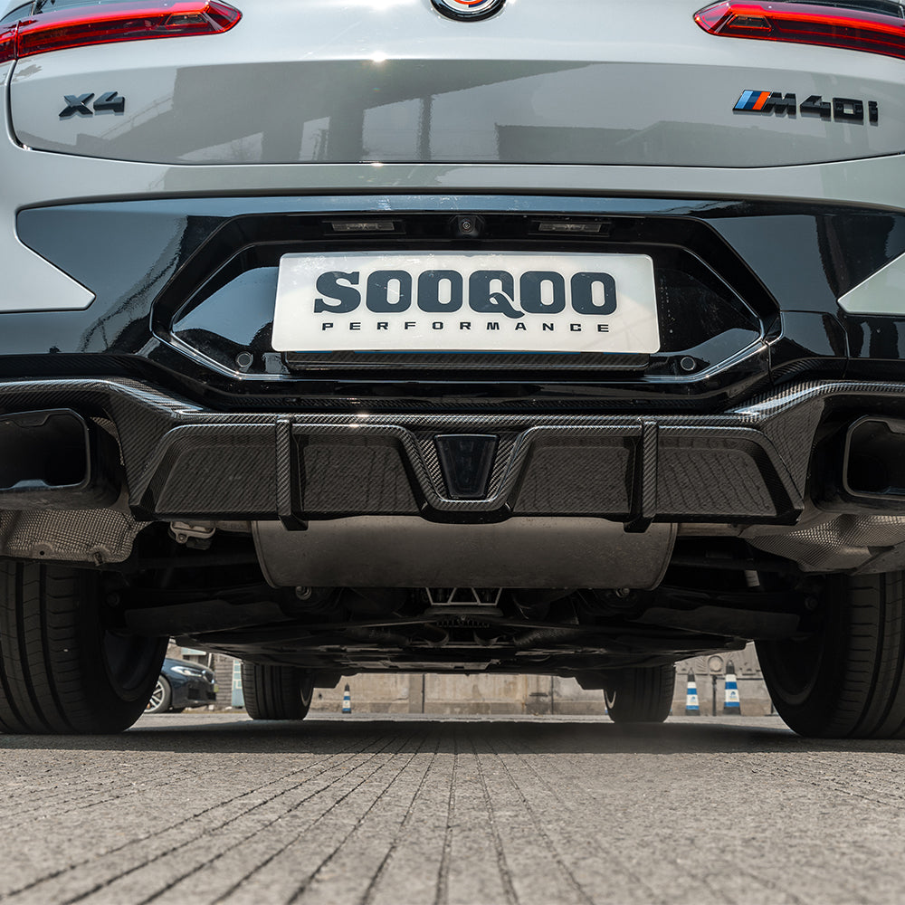 BMW X4 G02 LCI Prepreg Carbon Fibre Rear Diffuser with Brake Light SOOQOO
