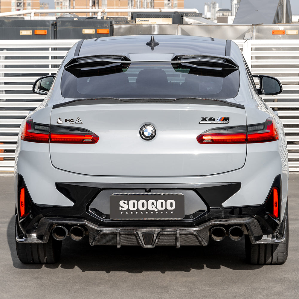 BMW X4M F98 Facelift Prepreg Carbon Fibre Rear Diffuser with Brake Light SOOQOO