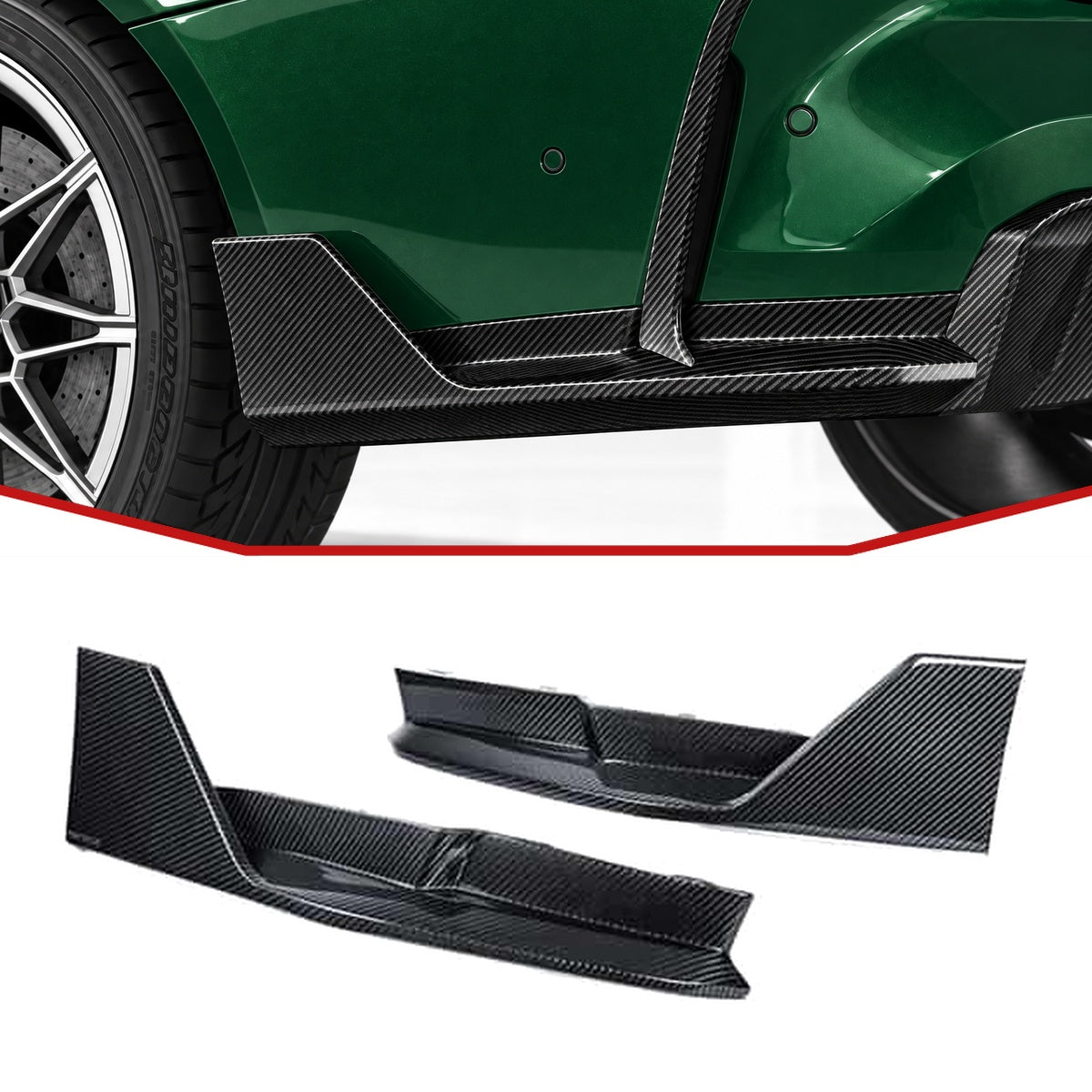 BMW M3 G80 Carbon Fibre Rear Side Splitter