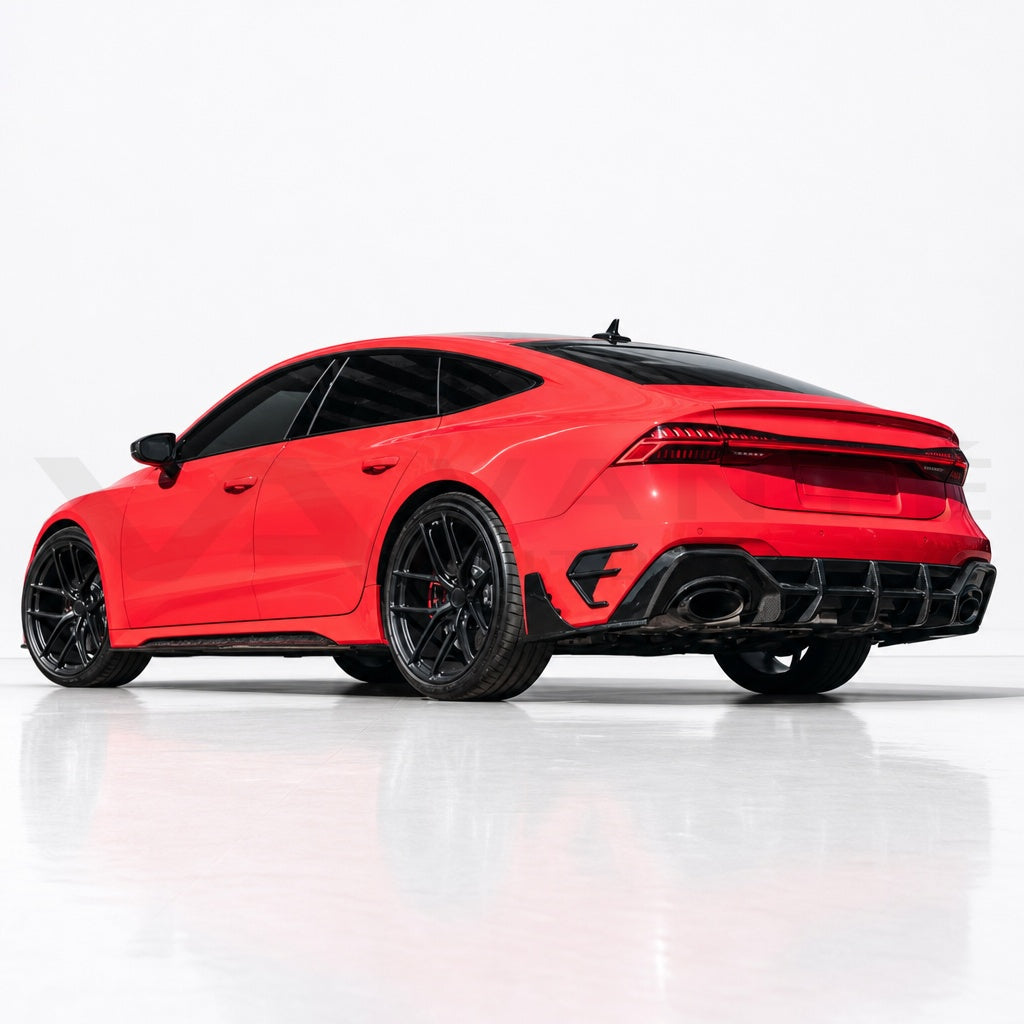 Audi RS6/RS7 C8 Carbon Fiber Rear Bumper Diffuser Lip V2