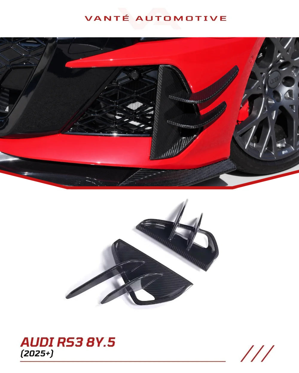 Audi RS3 8Y.5 Ailerons/Canards d'aération avant style GT