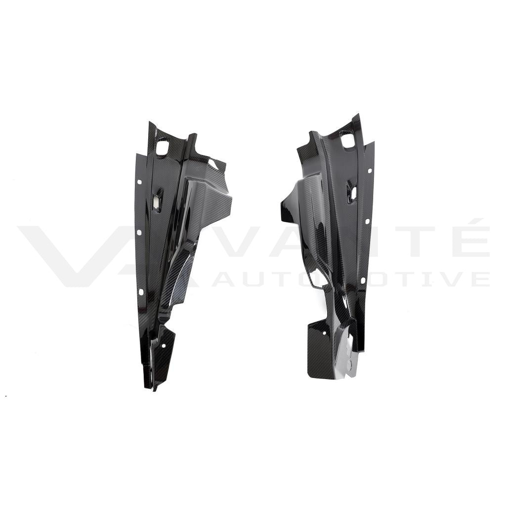 Audi R8 4S FL Carbon Fiber Engine Bay Side Cover Panel Trims