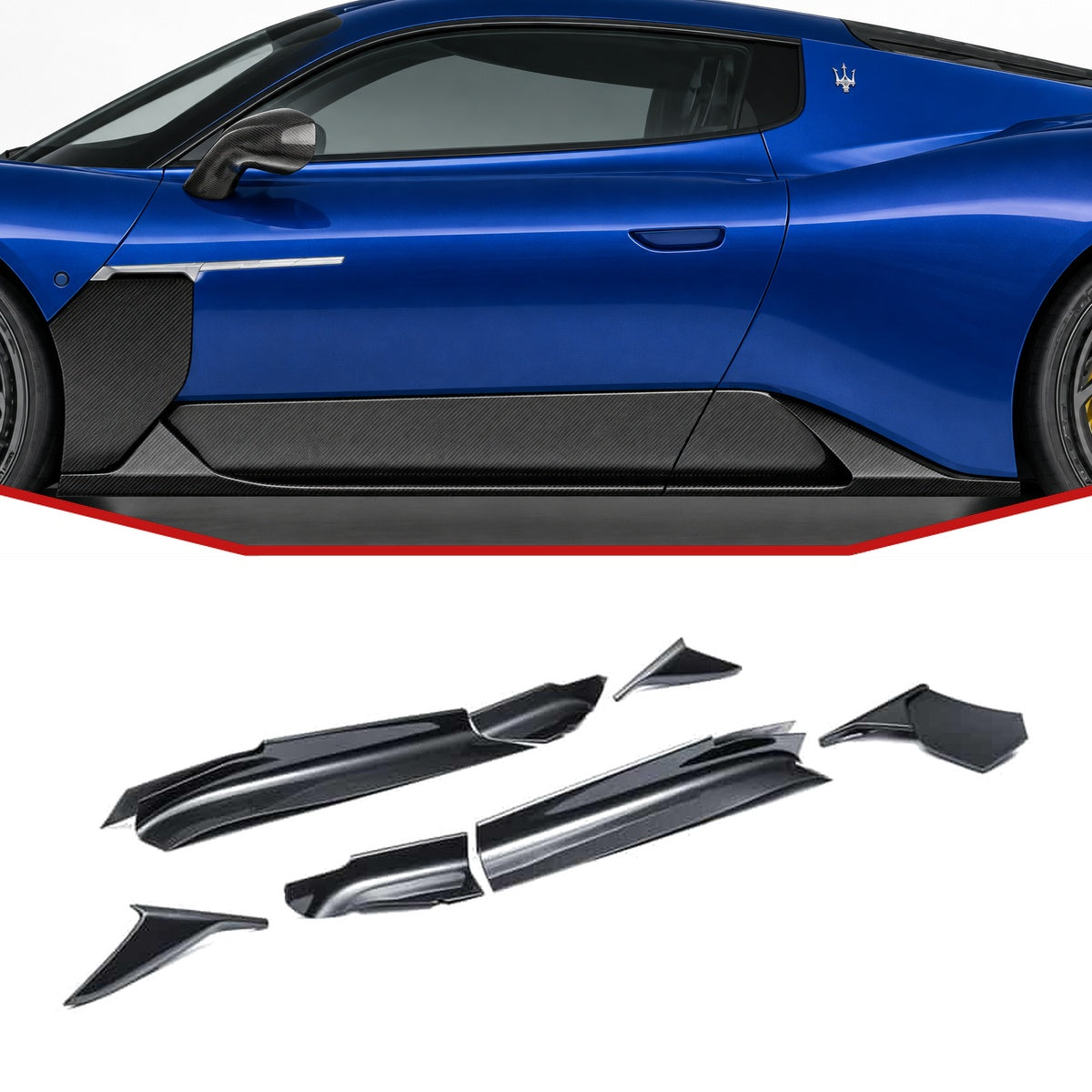 Maserati MC20 Carbon Fibre Side Skirts part 1