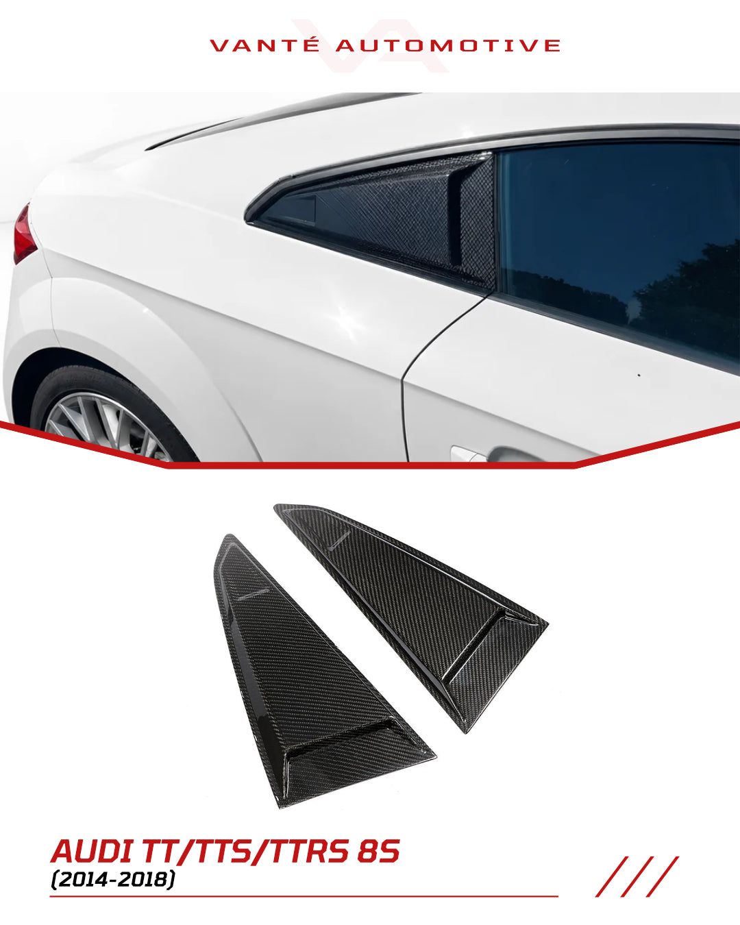 Audi TT/TTS/TTRS 8S (MK3) Carbon Fiber Heckquartier-Fensterluken