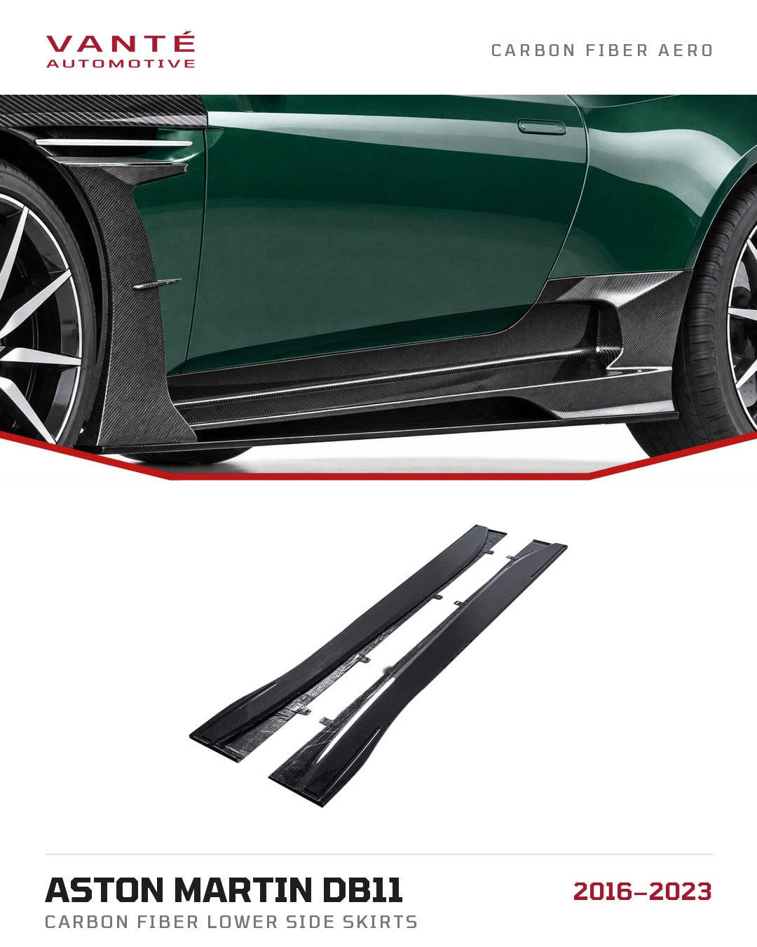 Aston Martin DB11 Carbon Fibre Lower Side Skirts