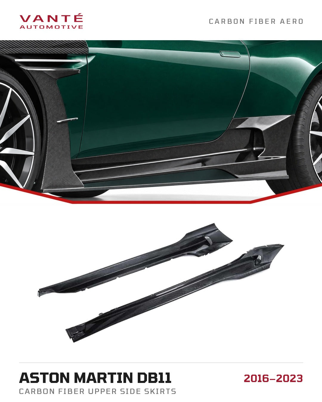 Aston Martin DB11 Carbon Fibre Upper Side Skirts