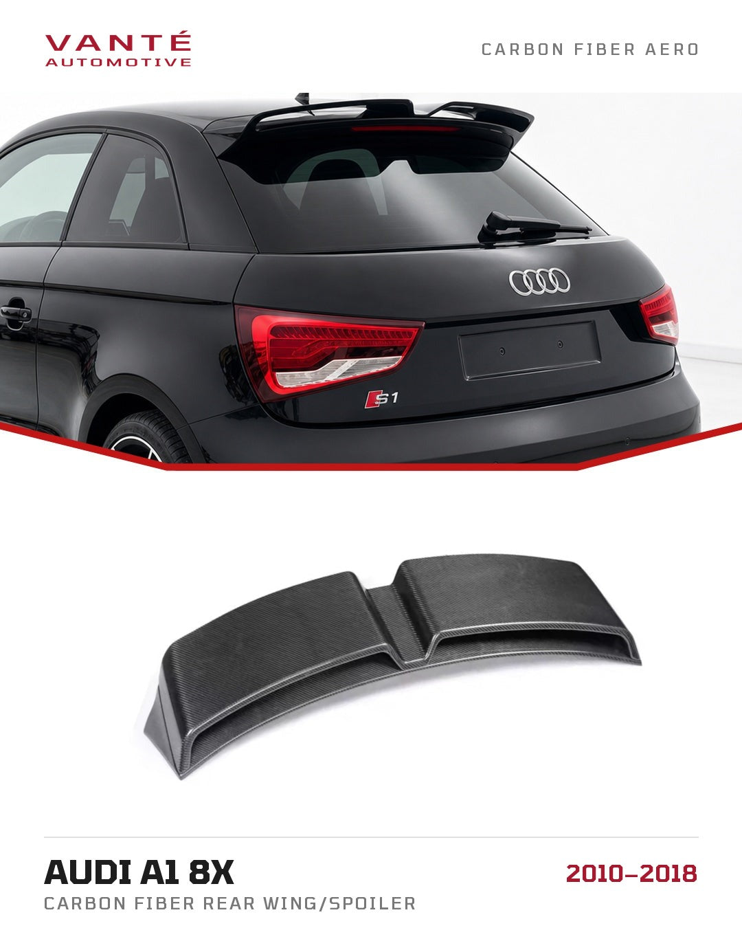 Audi A1 8X Carbon Fibre Rear Wing/Spoiler