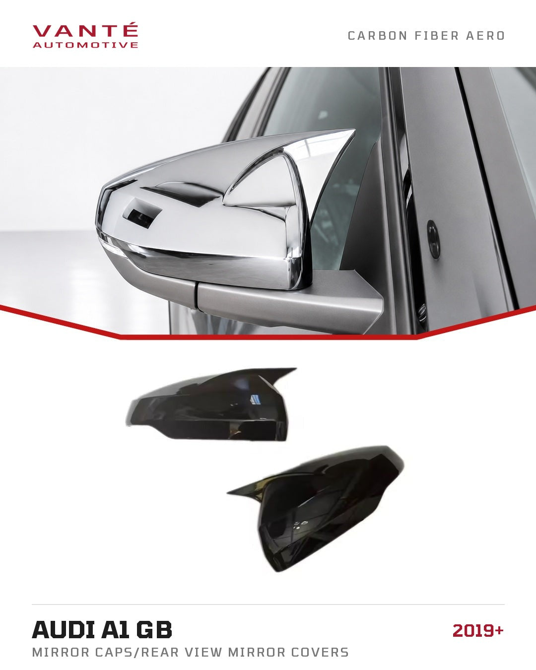 Audi A1 GB Mirror Caps/Rear View Mirror Covers (LHD ONLY)