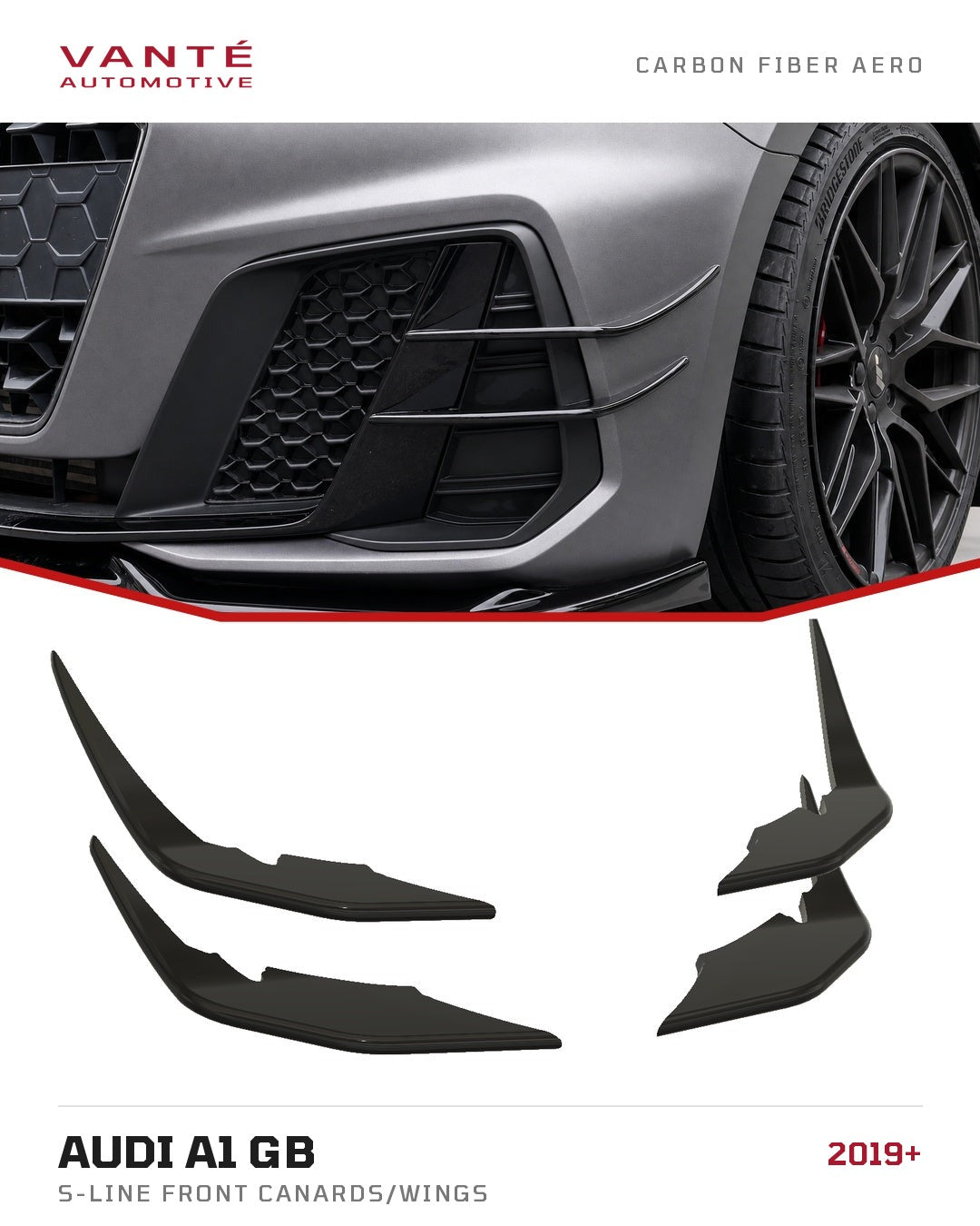 Audi A1 GB S-Line Front Canards/Wings