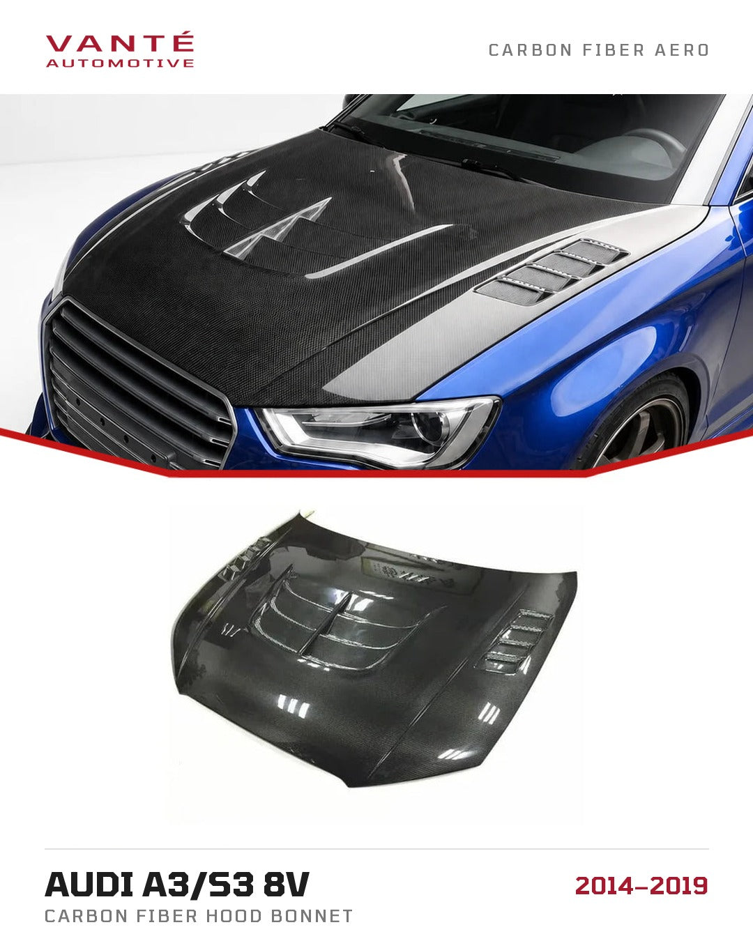 Audi A3/S3 8V Carbon Fibre Hood Bonnet